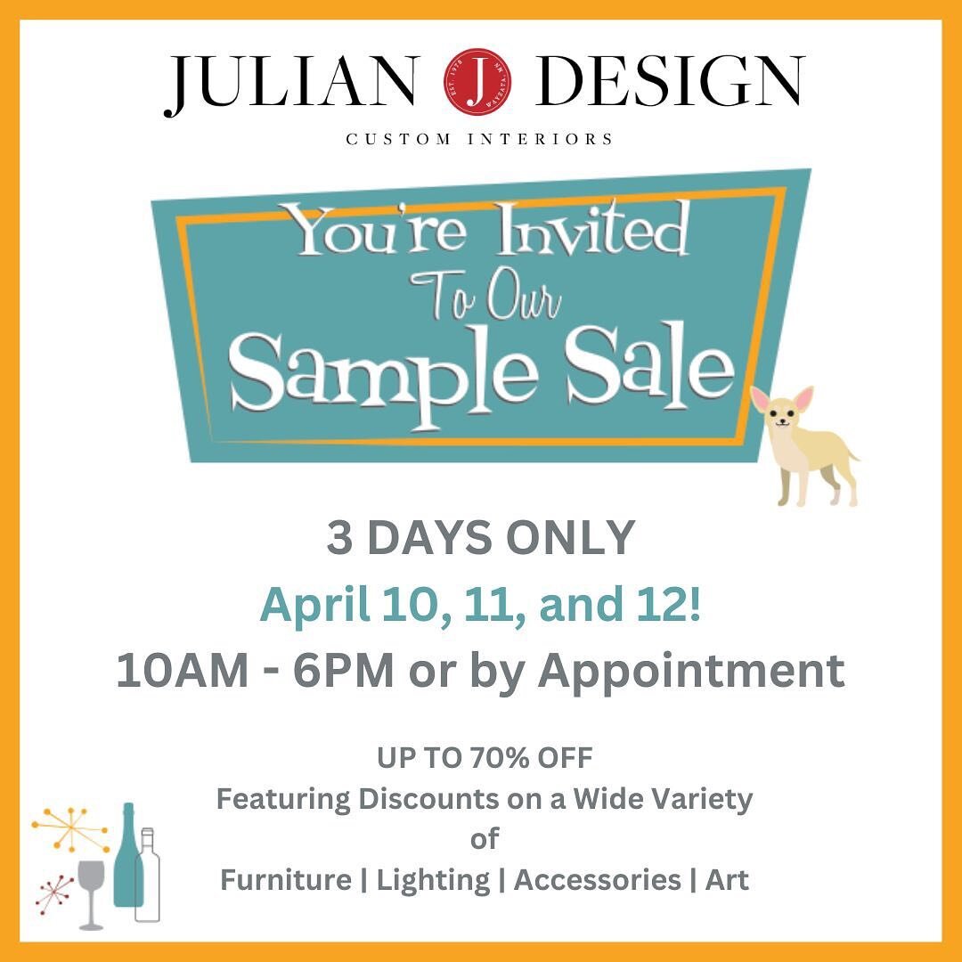 You won&rsquo;t want to miss our sale of the year! Happening April 10,11,12!