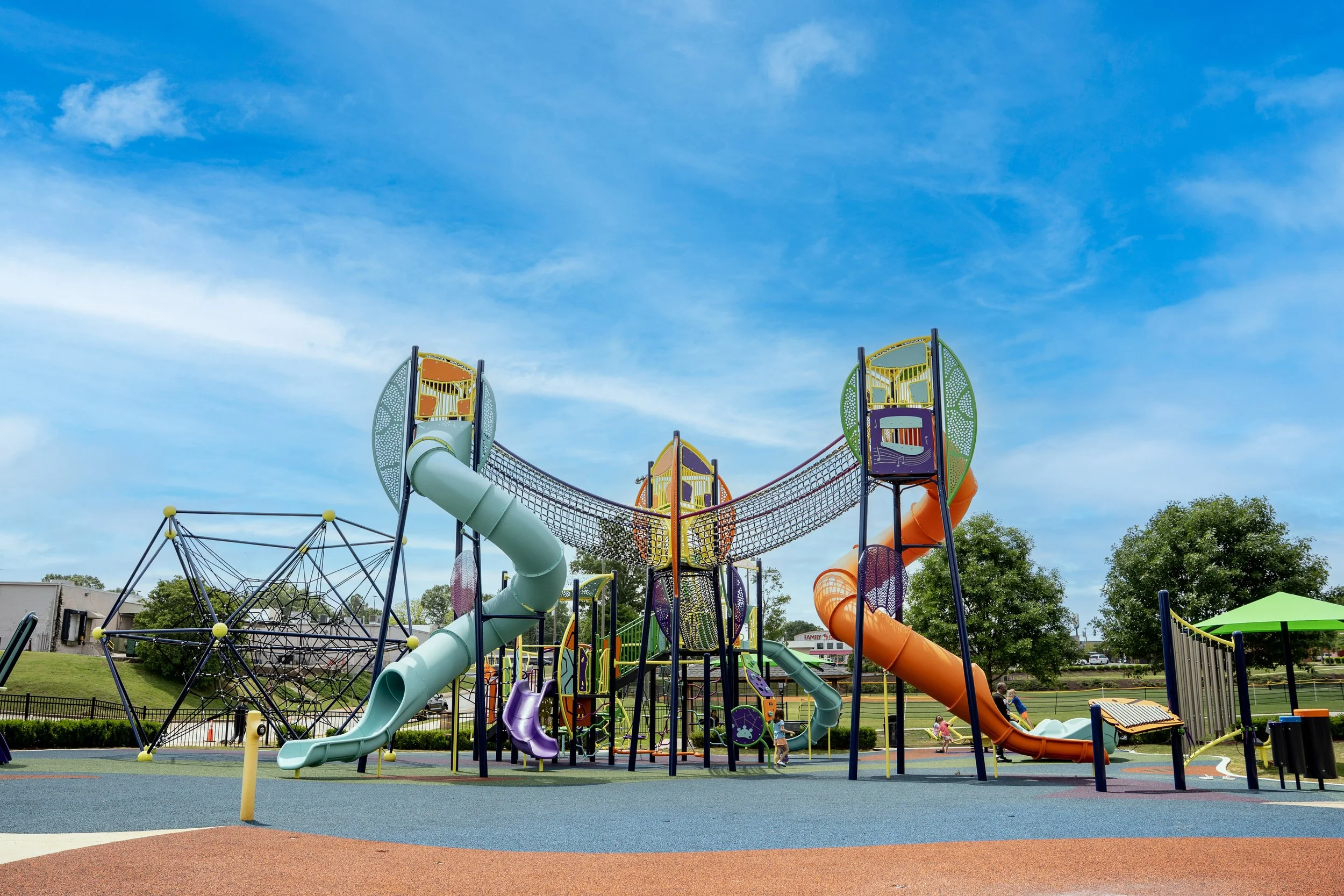 20climbers, multilevel playground, netting, playground, slides. safety surfacing.jpg