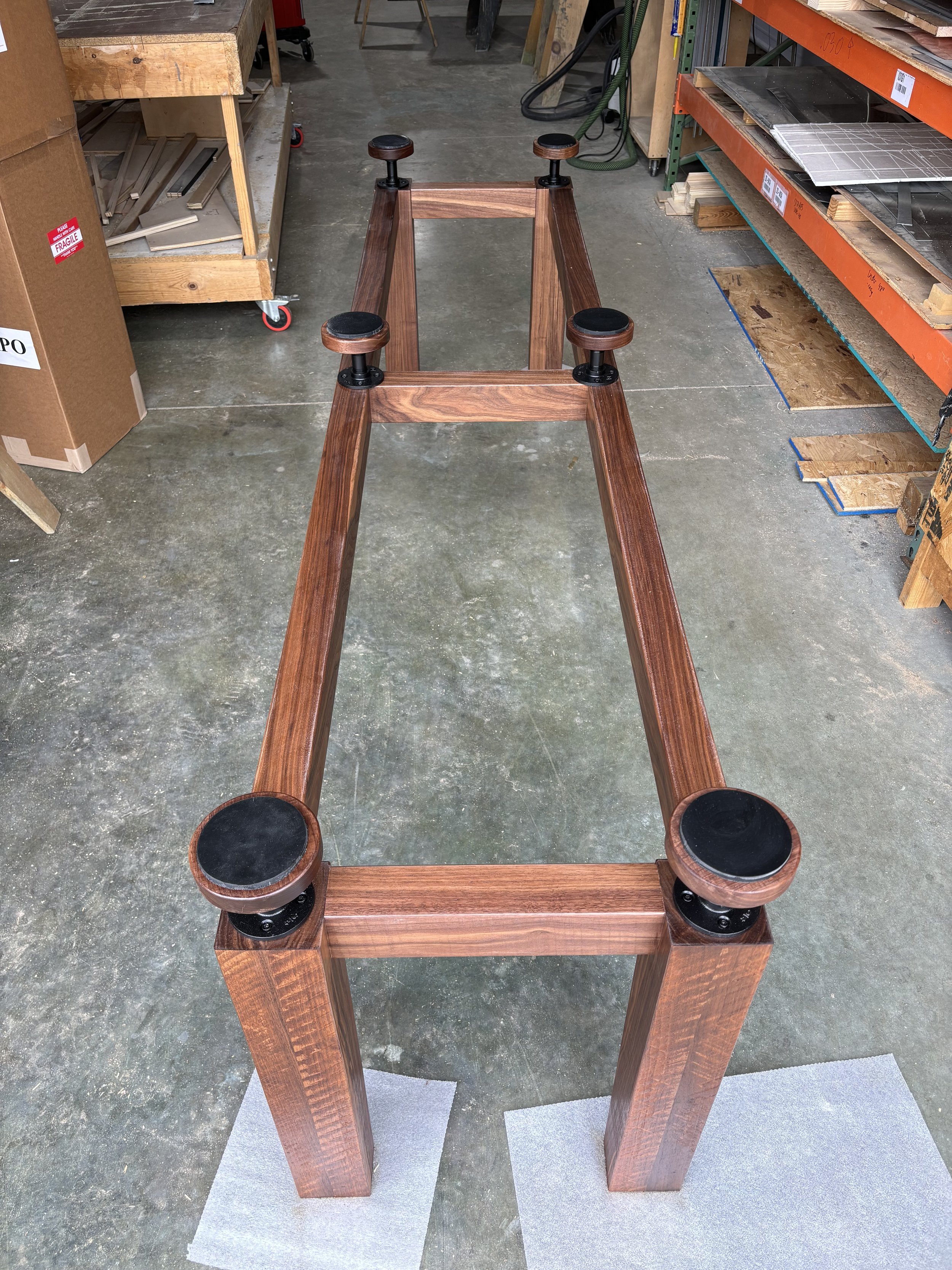 Walnut table base