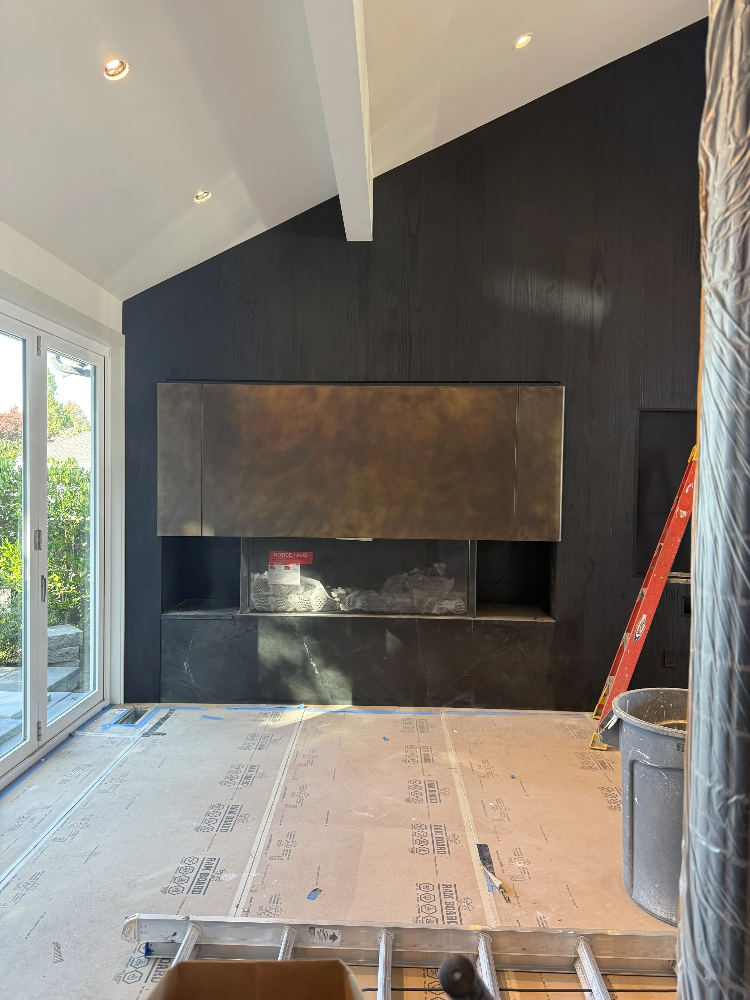 Brass fireplace surround