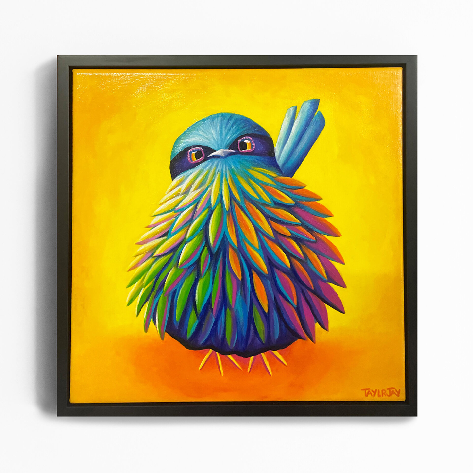&quot;Spiky Wren&quot;
I loved creating this combination of a fairywren with a colourful cactus! This piece was on display at the recent @westfieldmarion Art Story residency and has sold 💜

My thanks to @frame_works_plus_gifts for the canvas and gor
