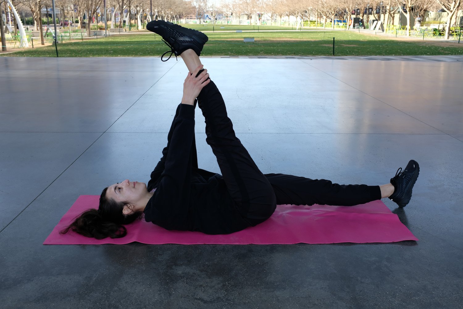 Supine Hamstring Stretch Yoga