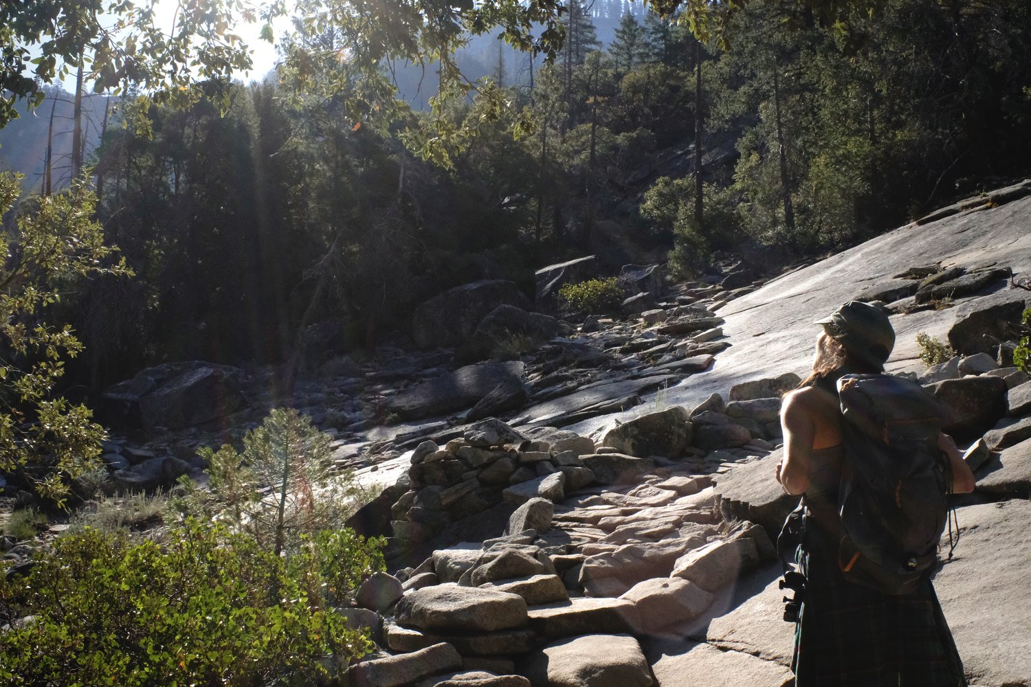 Climbing to the Half Dome Summit in Yosemite National Park.