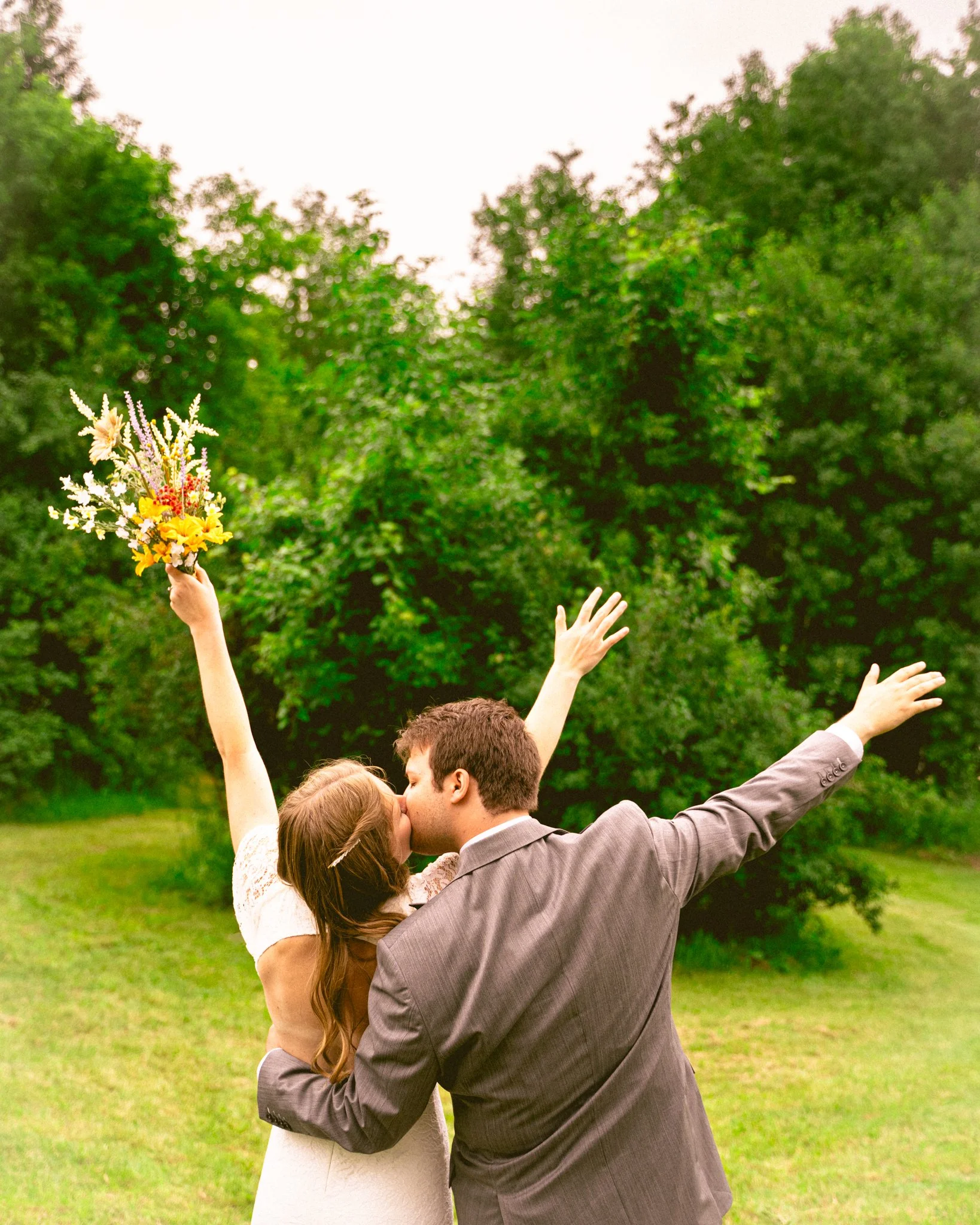 Bride and groom portrait golden hour Minneapolis