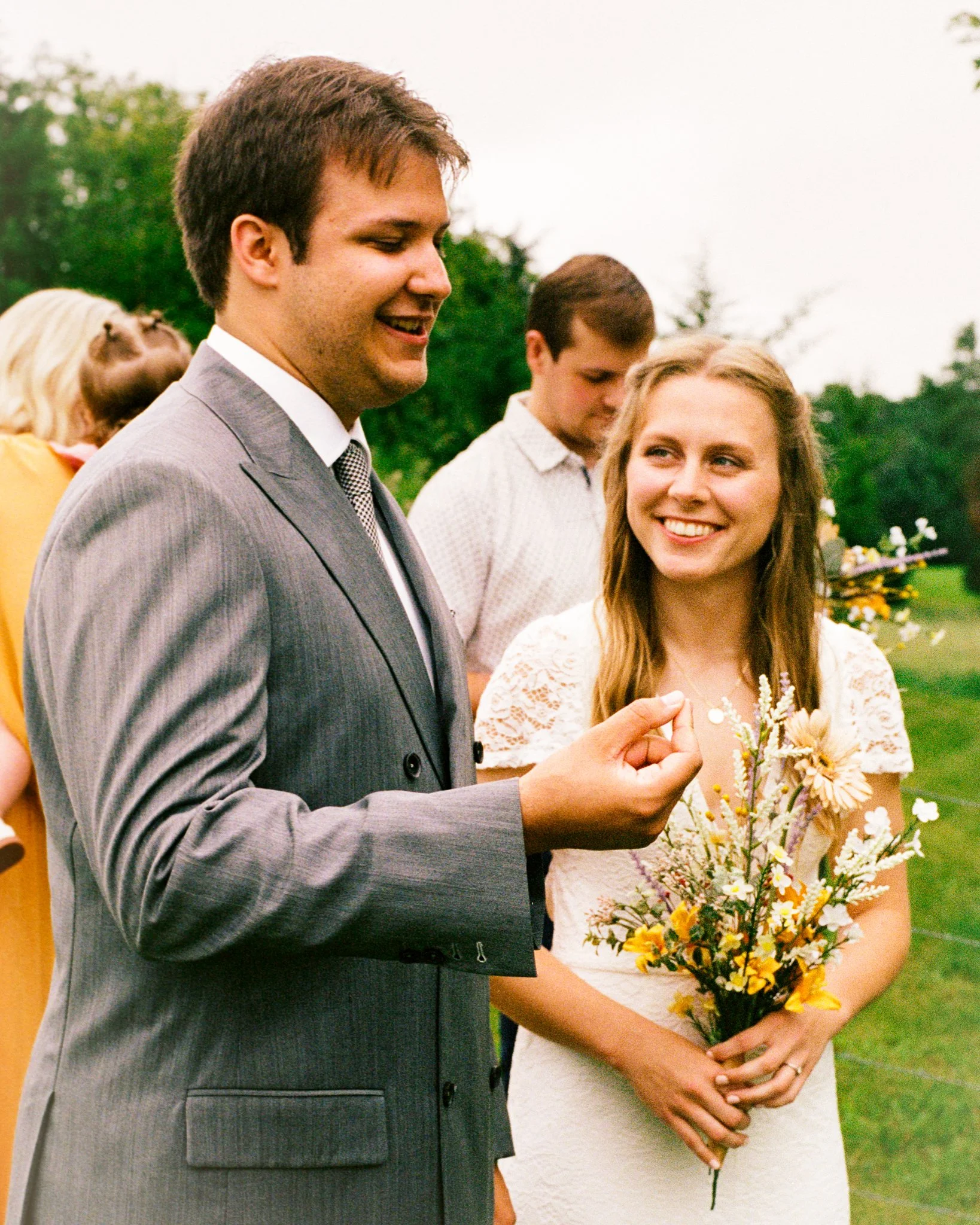 Bride and groom portrait golden hour Minneapolis