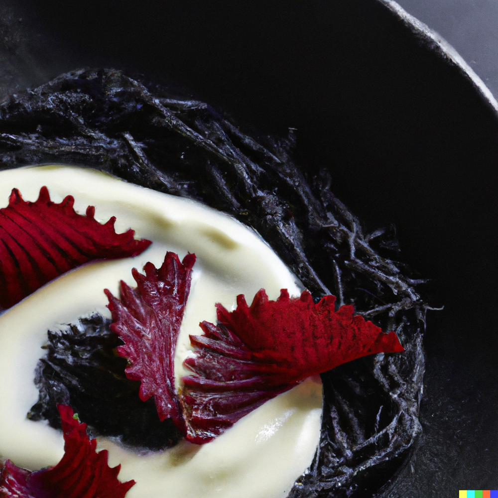 DALL·E 2022-10-04 22.01.29 - award-winning photo of thin draped slices of beetroot covered in black caviar and cream sauce in a textured shallow ceramic bowl.png