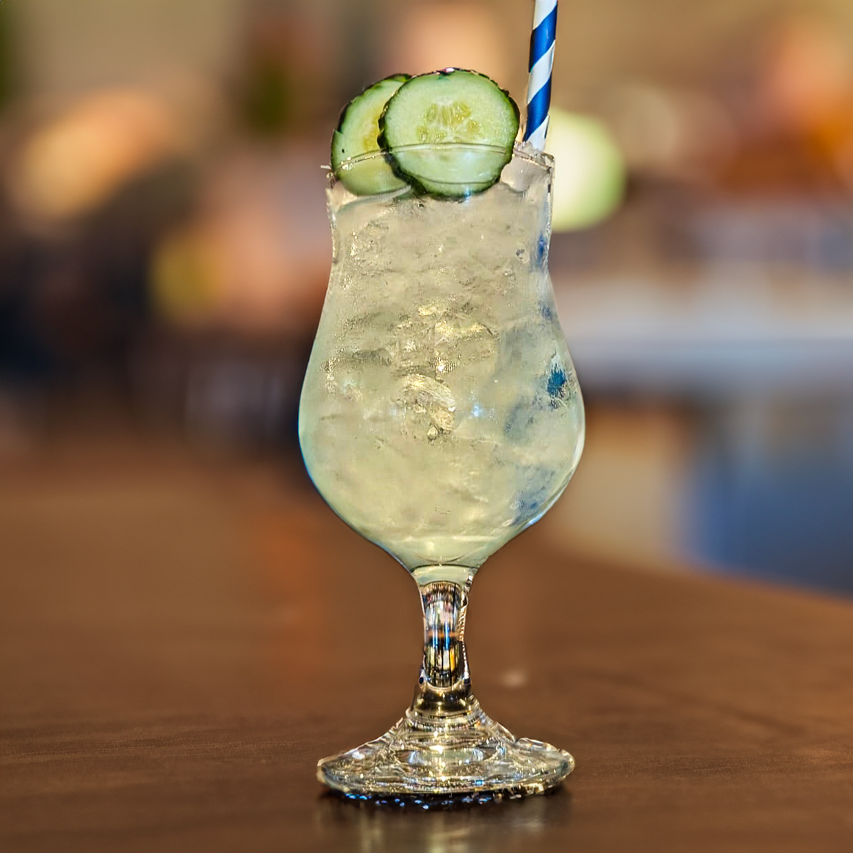 'Kiwi & Cucumber delight' at Junipers - Distillers Cut Gin, kiwi & cucumber.