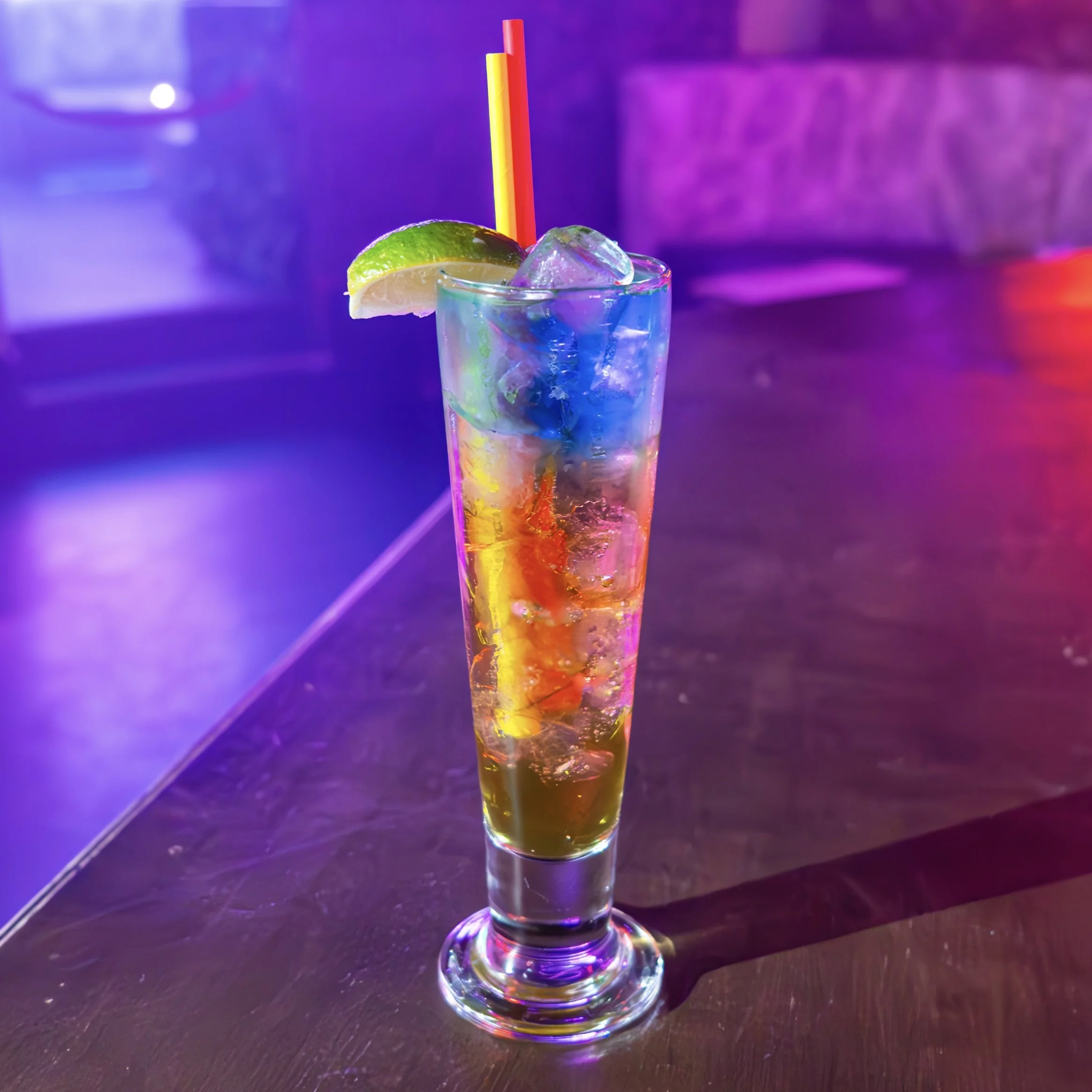 'Bull Frog' at Zoo - Vodka, tequila, gin, bacardi, blue Bols, lime and energy drink. 