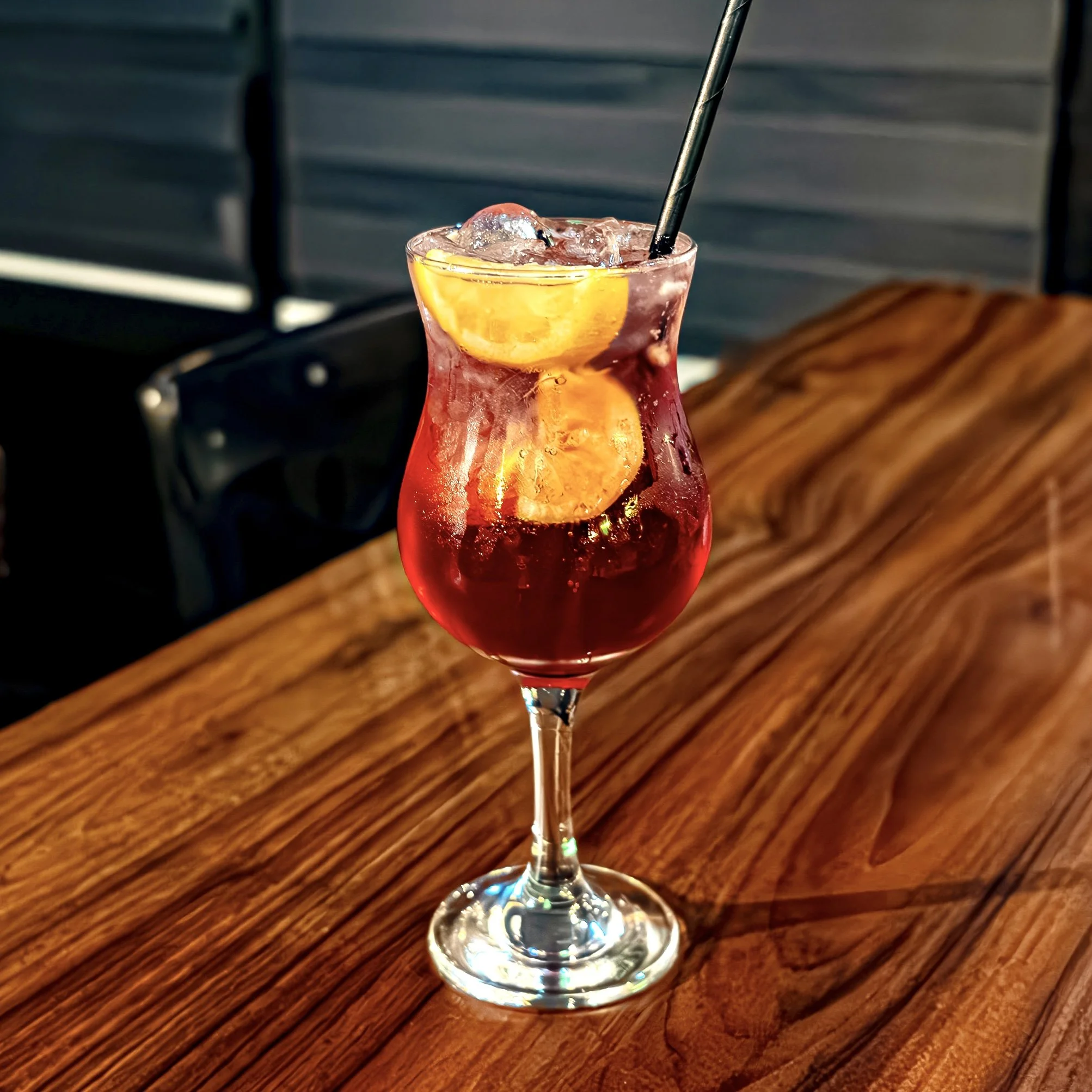 'Lady Marmalade' at The Ashes - 
Morello cherry syrup, marmalade vodka, lemon & pink soda.