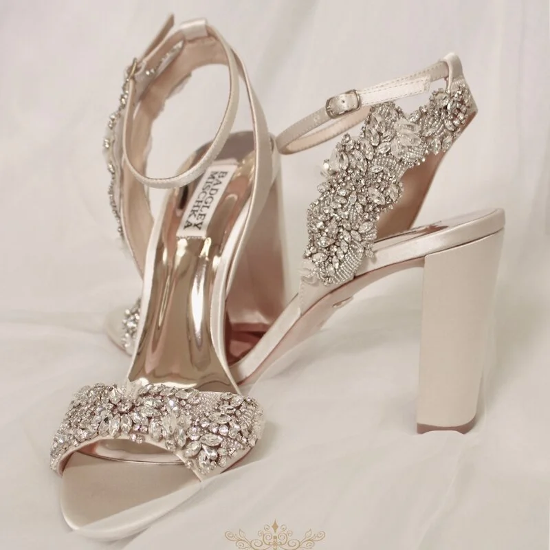 embellished ivory heels