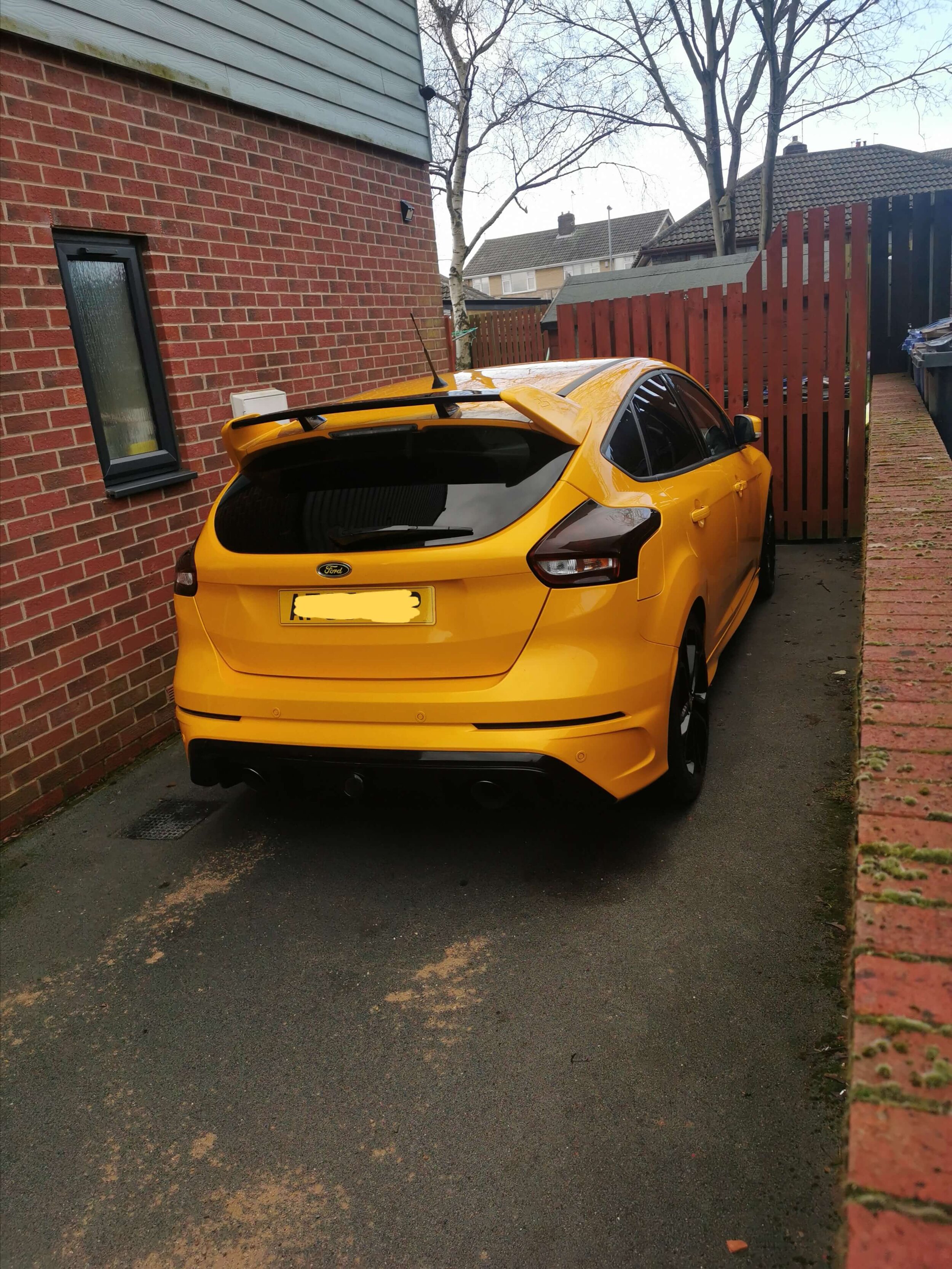 Yellow modified Ford Focus ST250 rear.jpg
