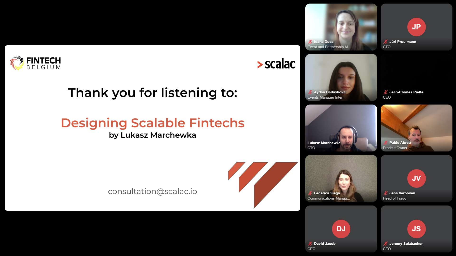Webinar on Designing Scalable Fintechs — FinTech Belgium