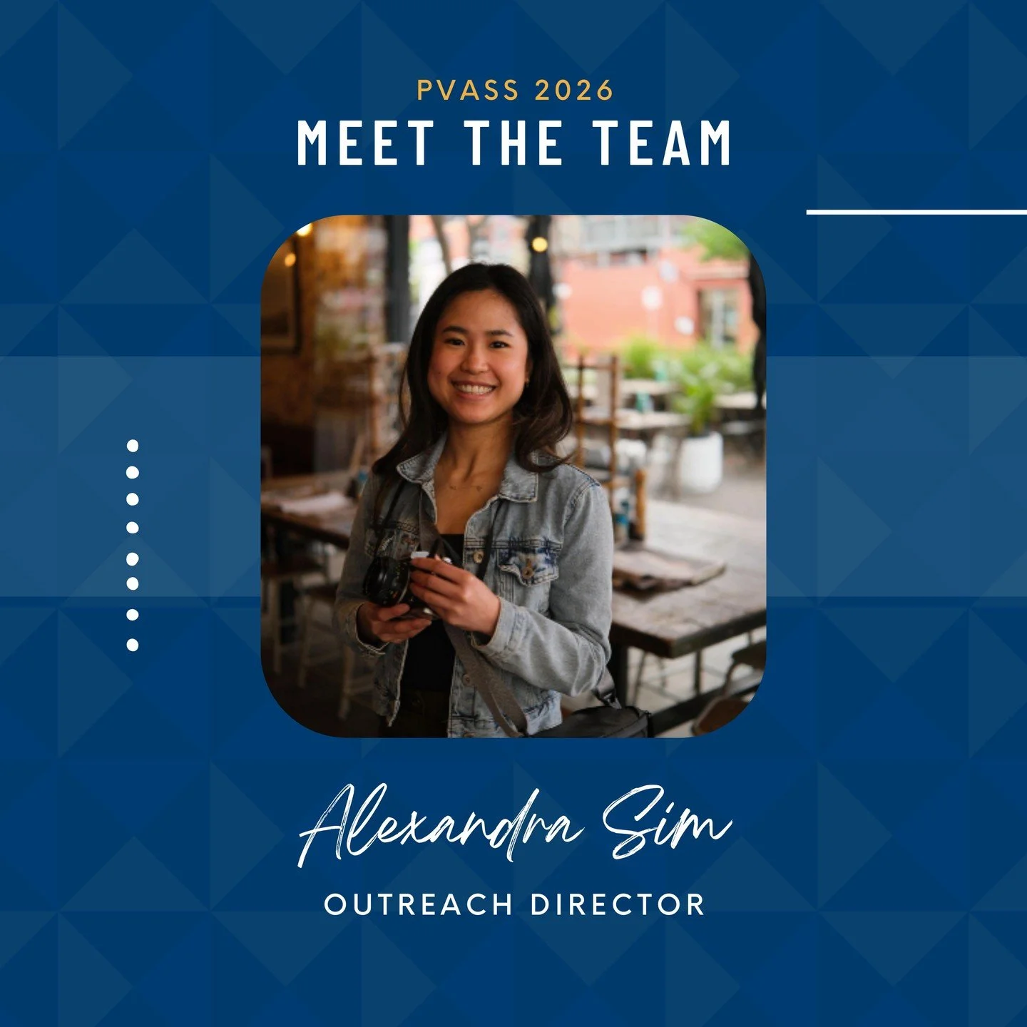 Drumroll please for PVASS 2026 Outreach Director Alexandra Sim!

Year level: PGY 5
PVASS role: Outreach Director
Speciality of interest: Vascular Surgery
Fun fact / fave way to unwind: Pole dancing xD