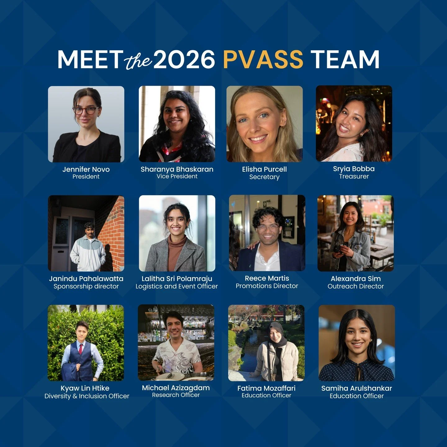 And now, for the moment you have all been waiting for, meet the 2026 PVASS team! Stay tuned for our exciting slate of events planned this year!