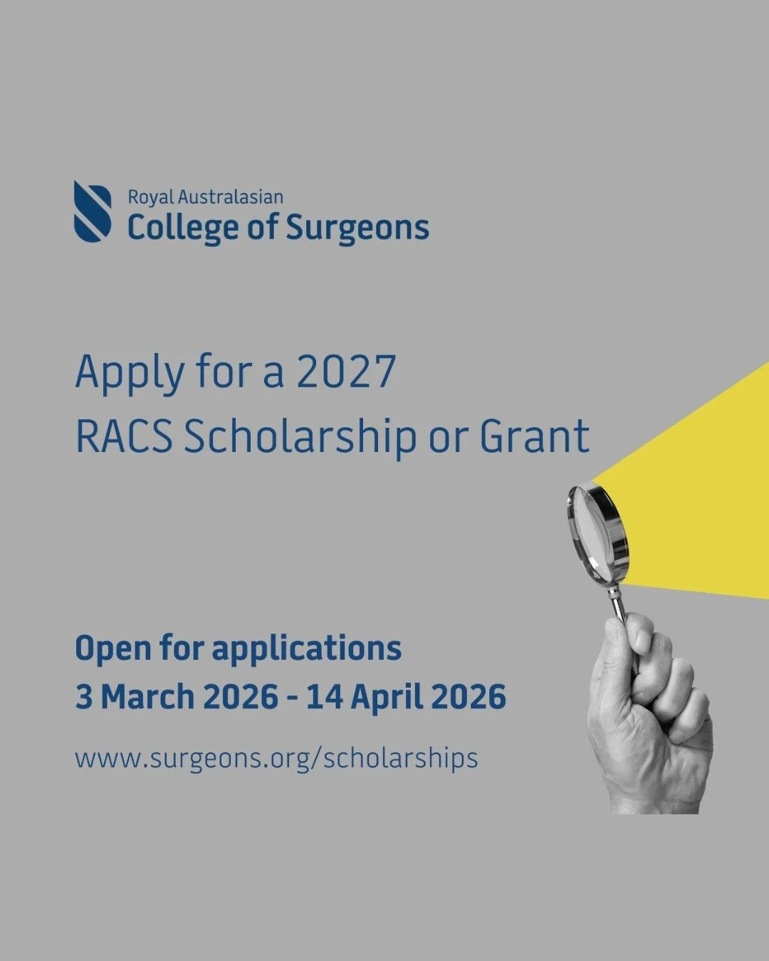 Do you have a curious mind? Are you keen to enquire, investigate and advance? Research scholarships and Learning and Development grants are on offer to undertake activity in 2027.

RACS, through the Foundation for Surgery, continues to be an internat