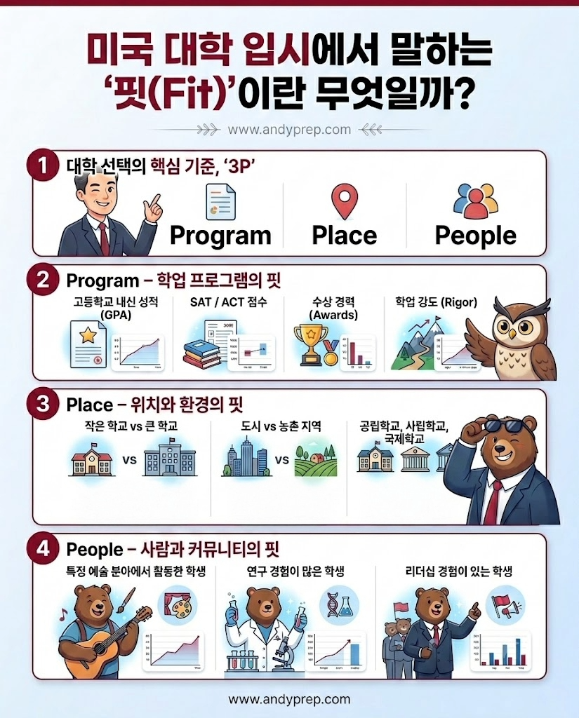 미국 대학 입시에서 말하는 ‘핏(Fit)’이란 무엇일까? 합격을 좌우하는 3가지 기준