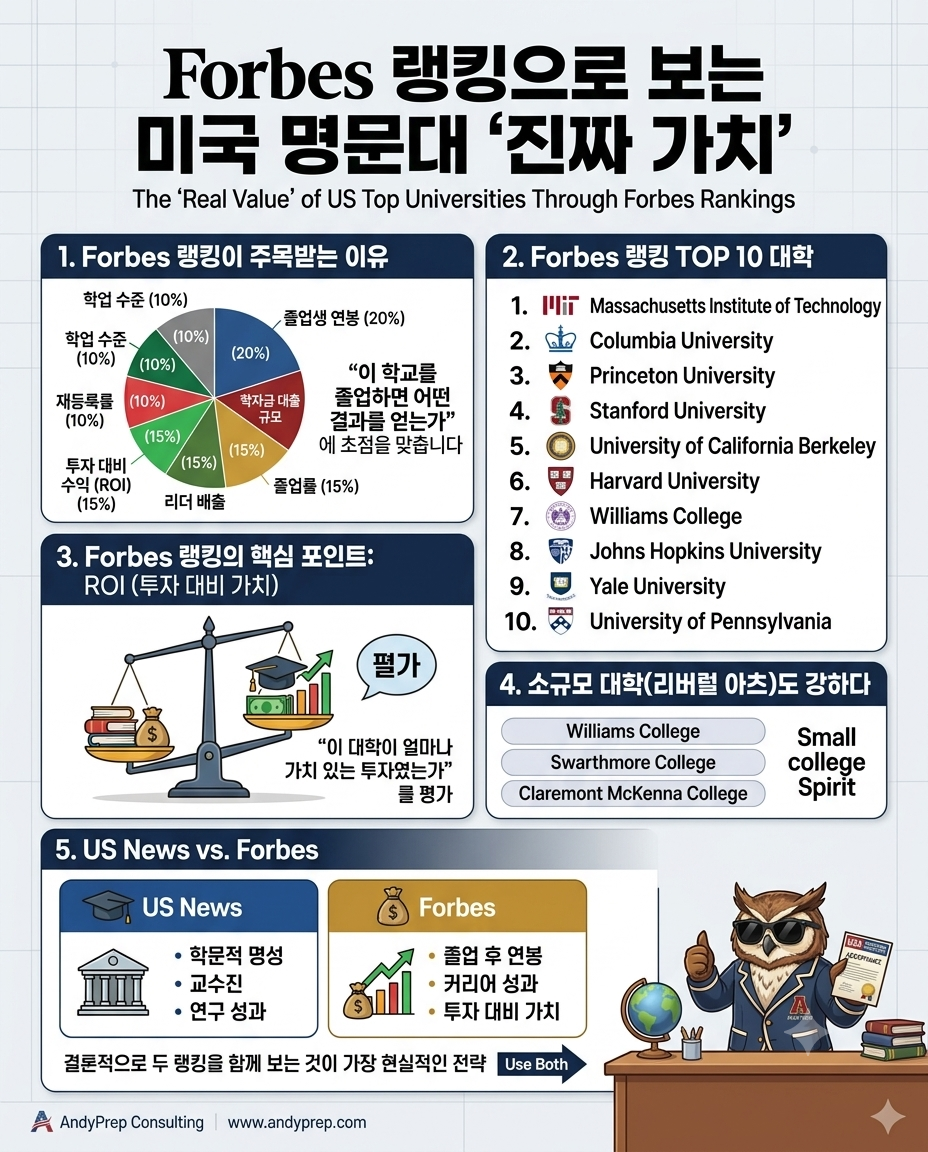 Forbes 랭킹으로 보는 미국 명문대 ‘진짜 가치’