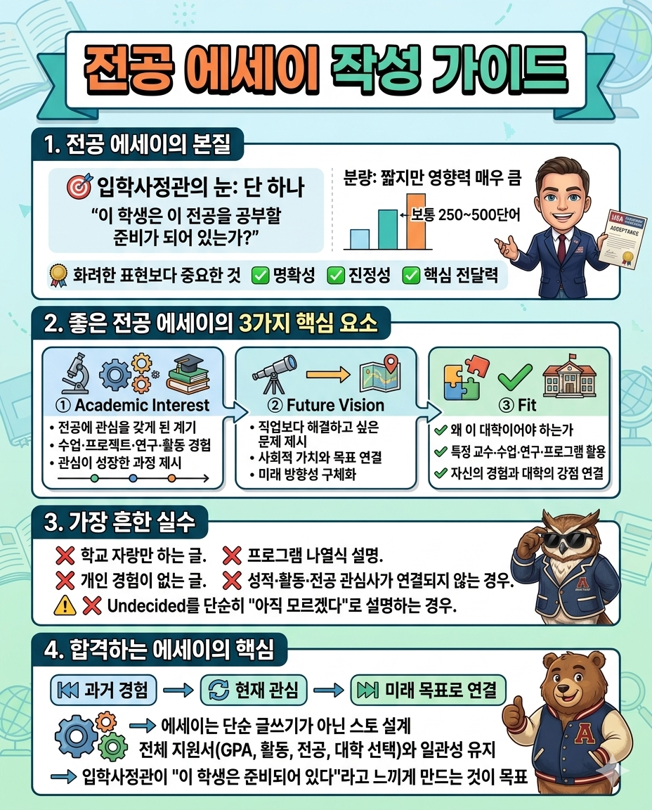 전공 선택 에세이, 합격을 좌우하는 ‘핵심 한 장’