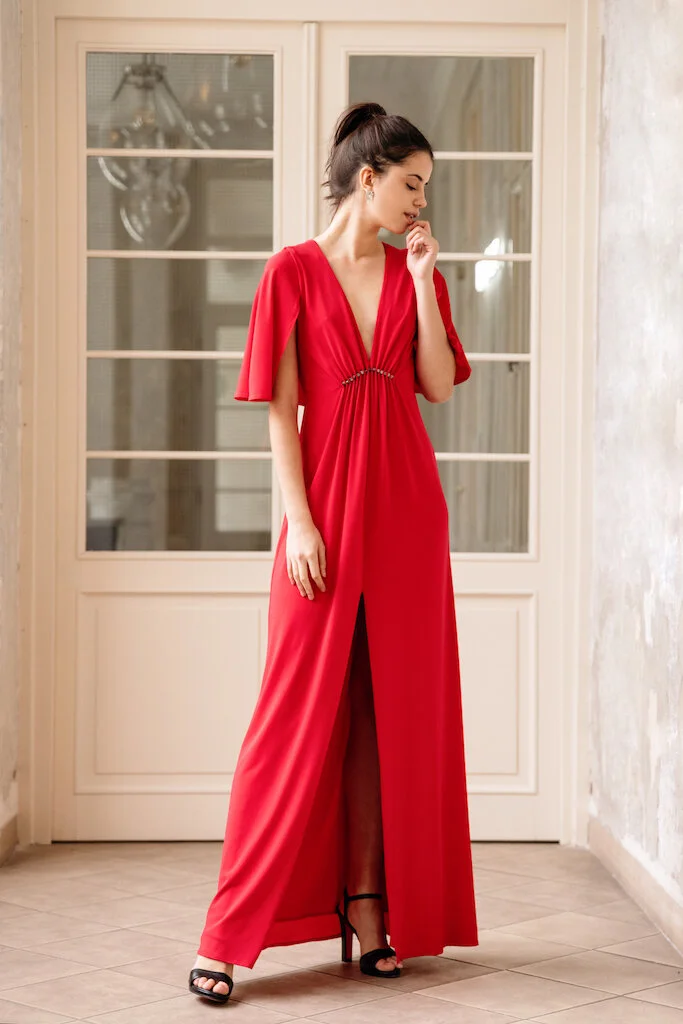 Halston Red Dress Halston Red Gown Halston Heritage Size Deep Red