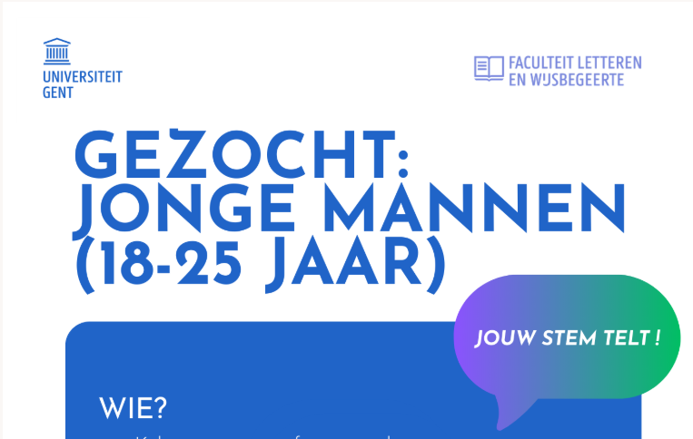 Oproep: Gezocht, Jonge mannen (18-25 jaar)