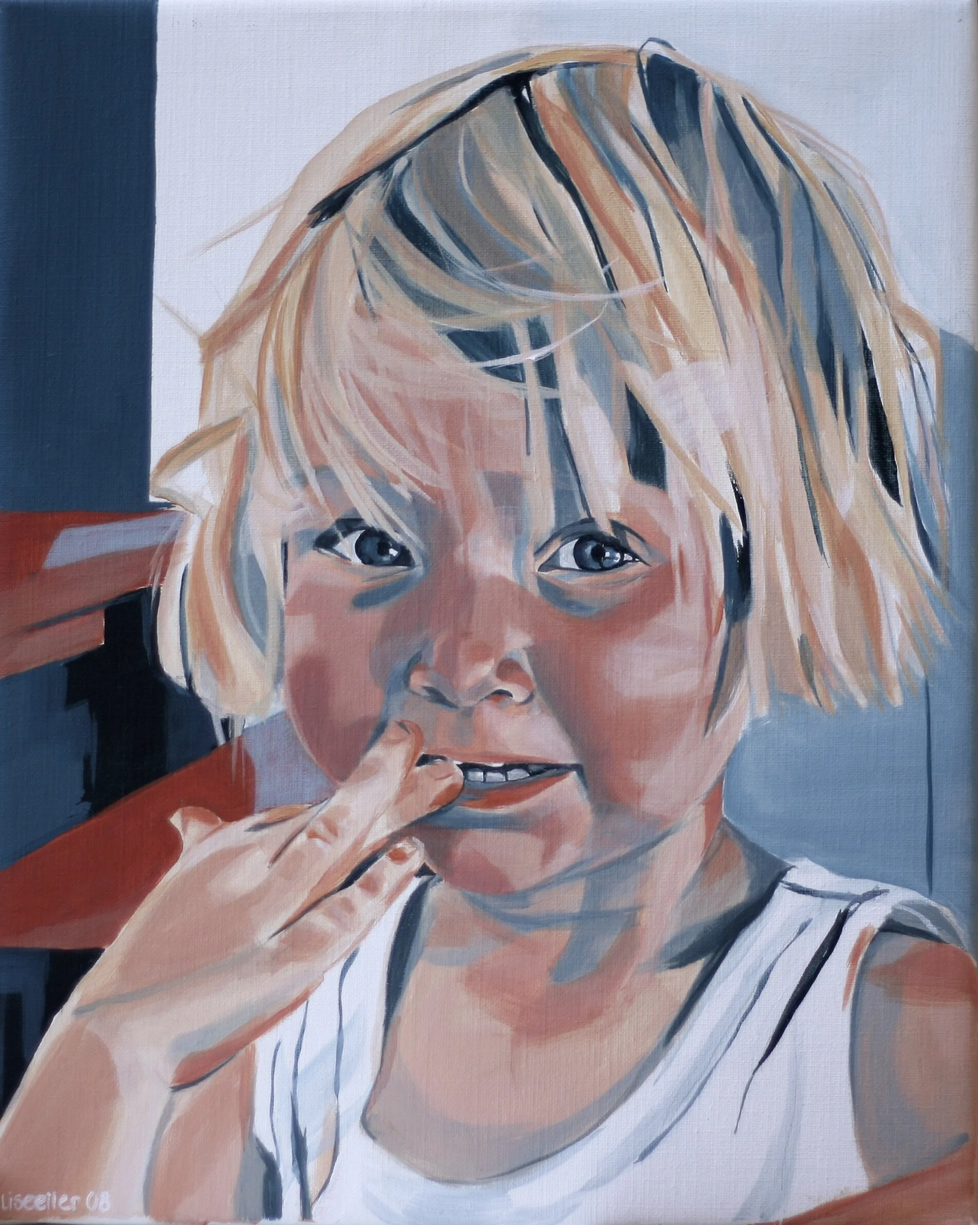 Louise, 2008,
akryl på lærred,
50 x 40 cm