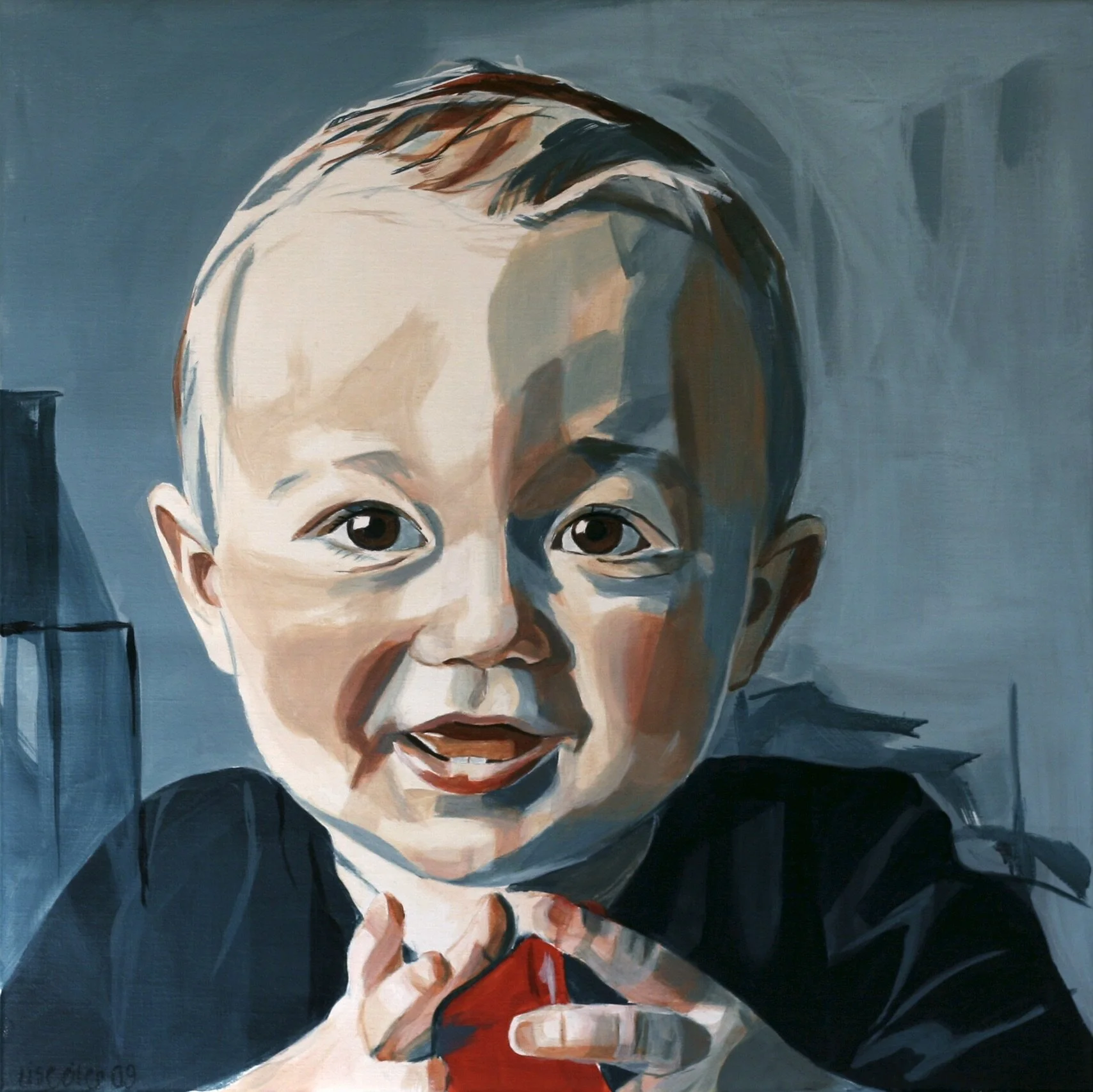 Mikkel, 2009,
akryl på lærred,
50 x 50 cm