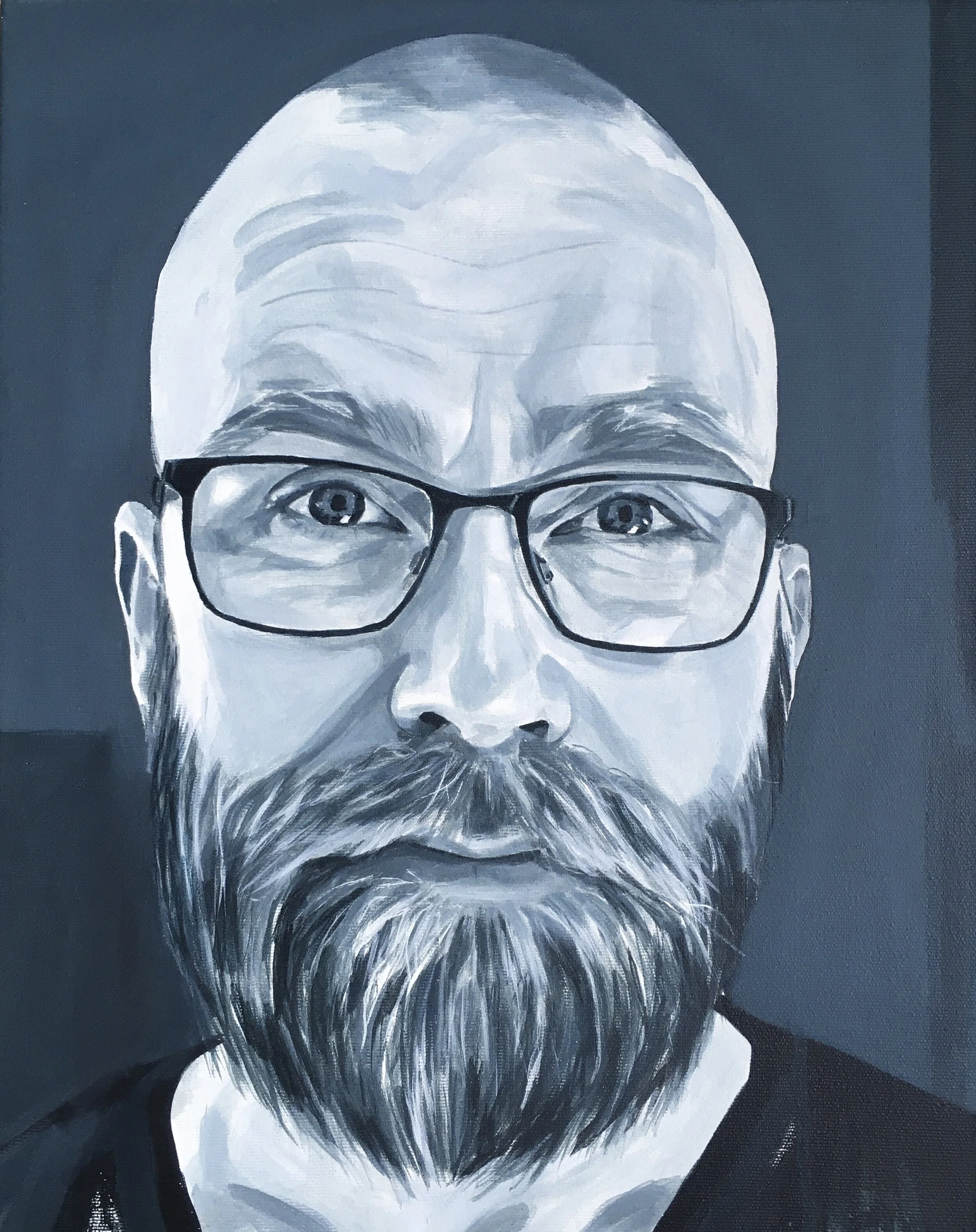 Lasse, 2020,
akryl på lærred,
50 x 40 cm