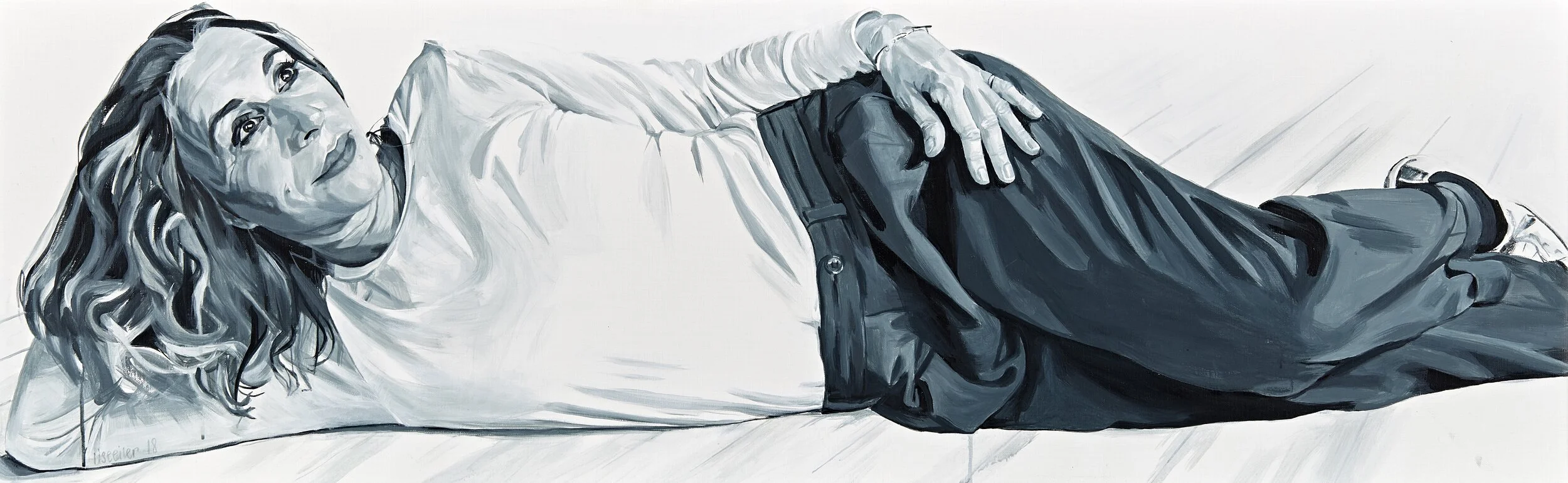 Ann Eleonora, 2018,
akryl på lærred,
50 x 160 cm