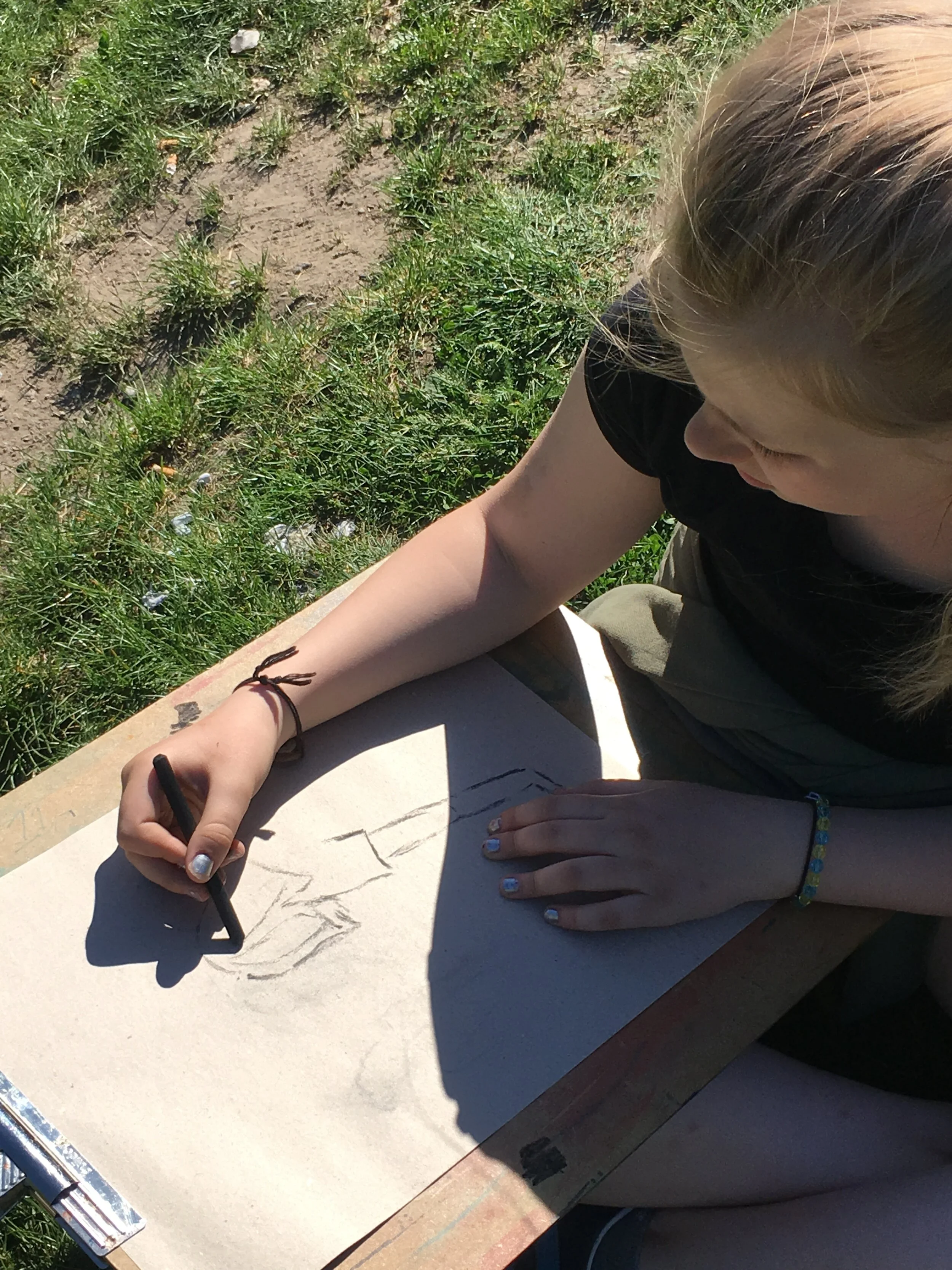 Billedskole, kultegning i Nørrebroparken