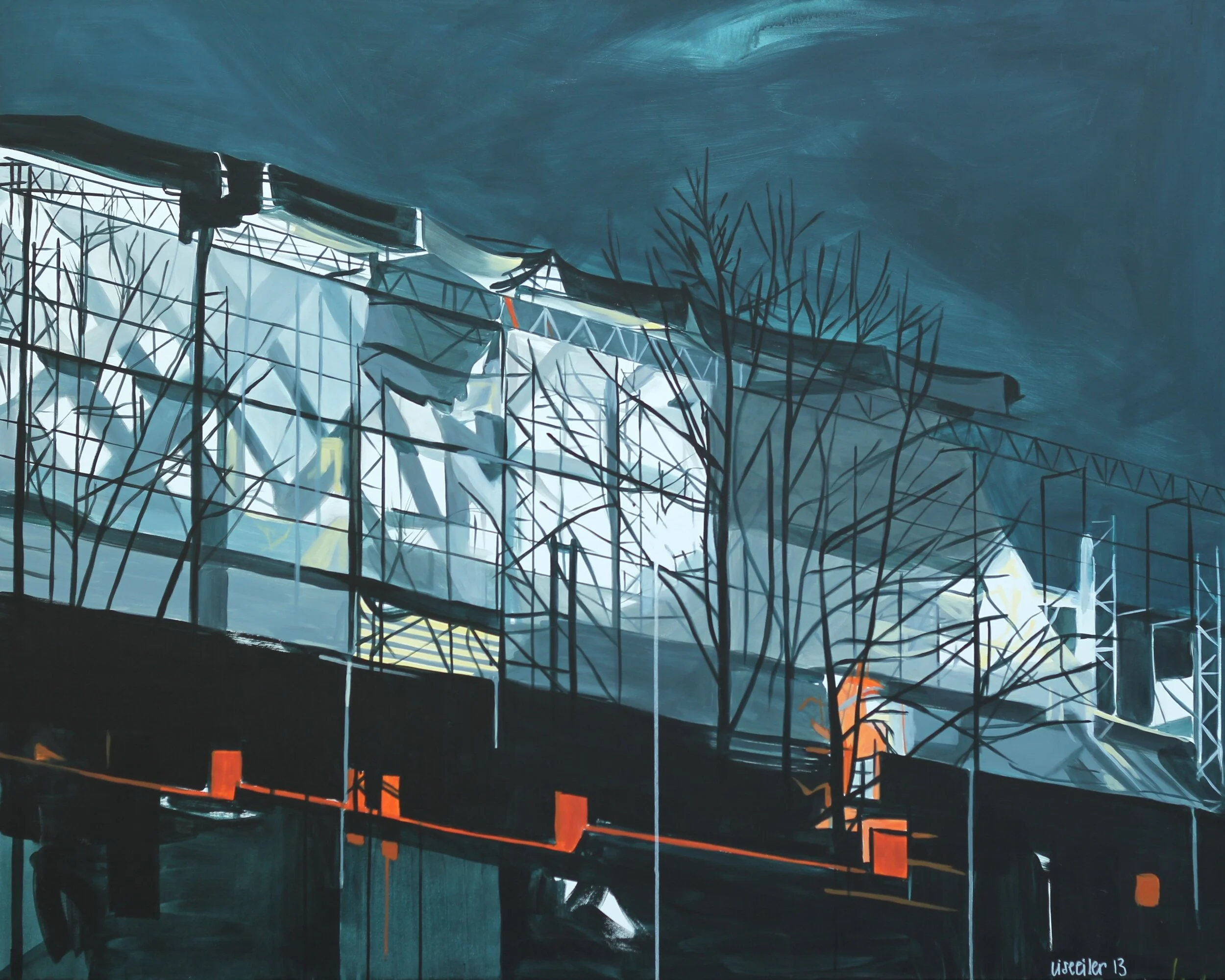Ågade, morgen, 2013,
akryl på lærred,
120 x 150 cm