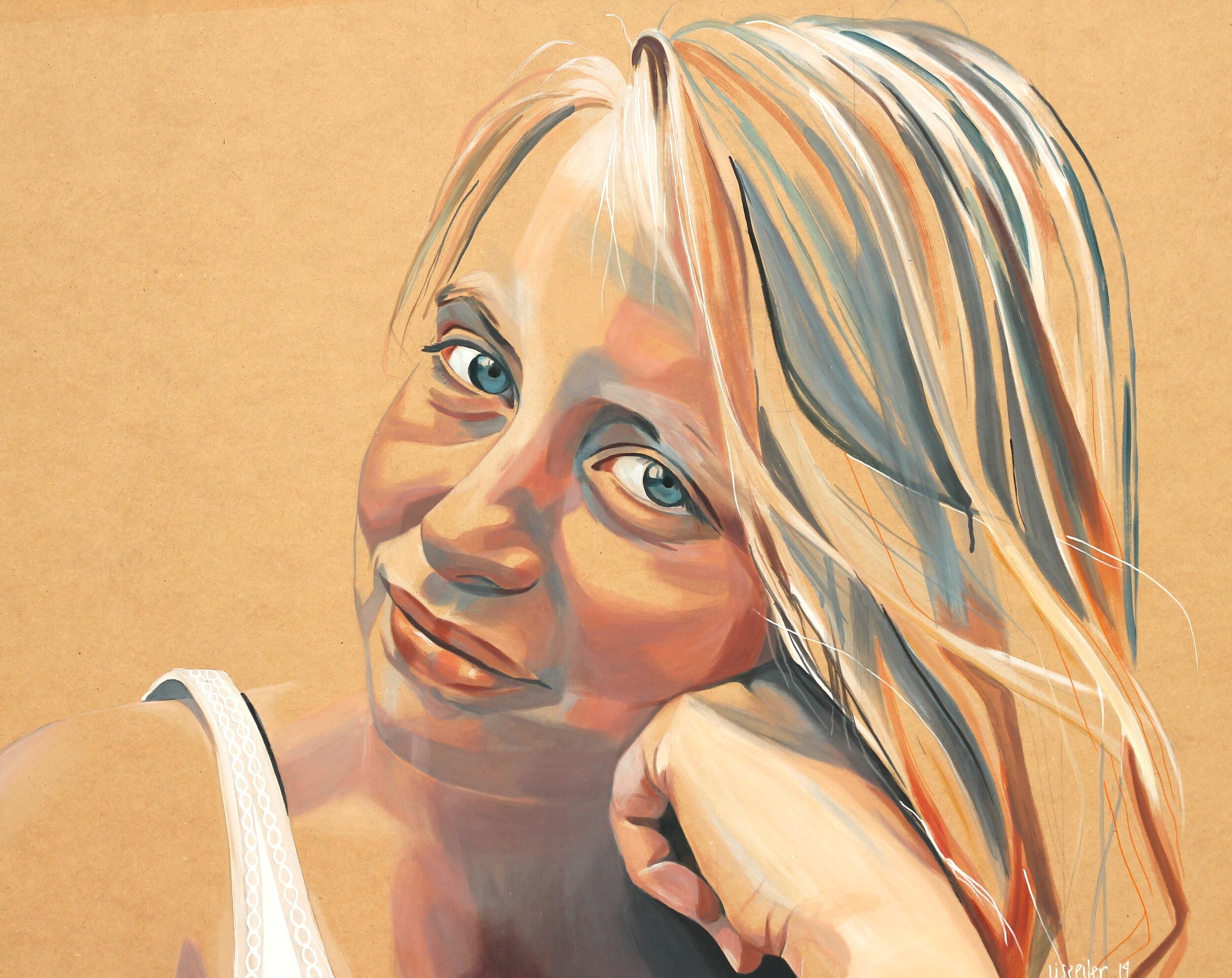 Ane, 2014,
akryl på træ,
103,3 x 130,3 cm