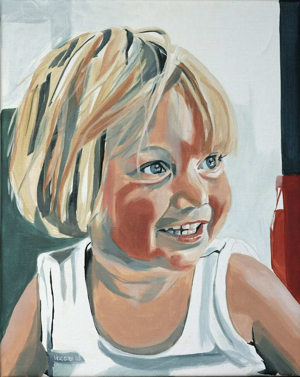 Louise, 2008,
akryl på lærred,
50 x 40 cm
