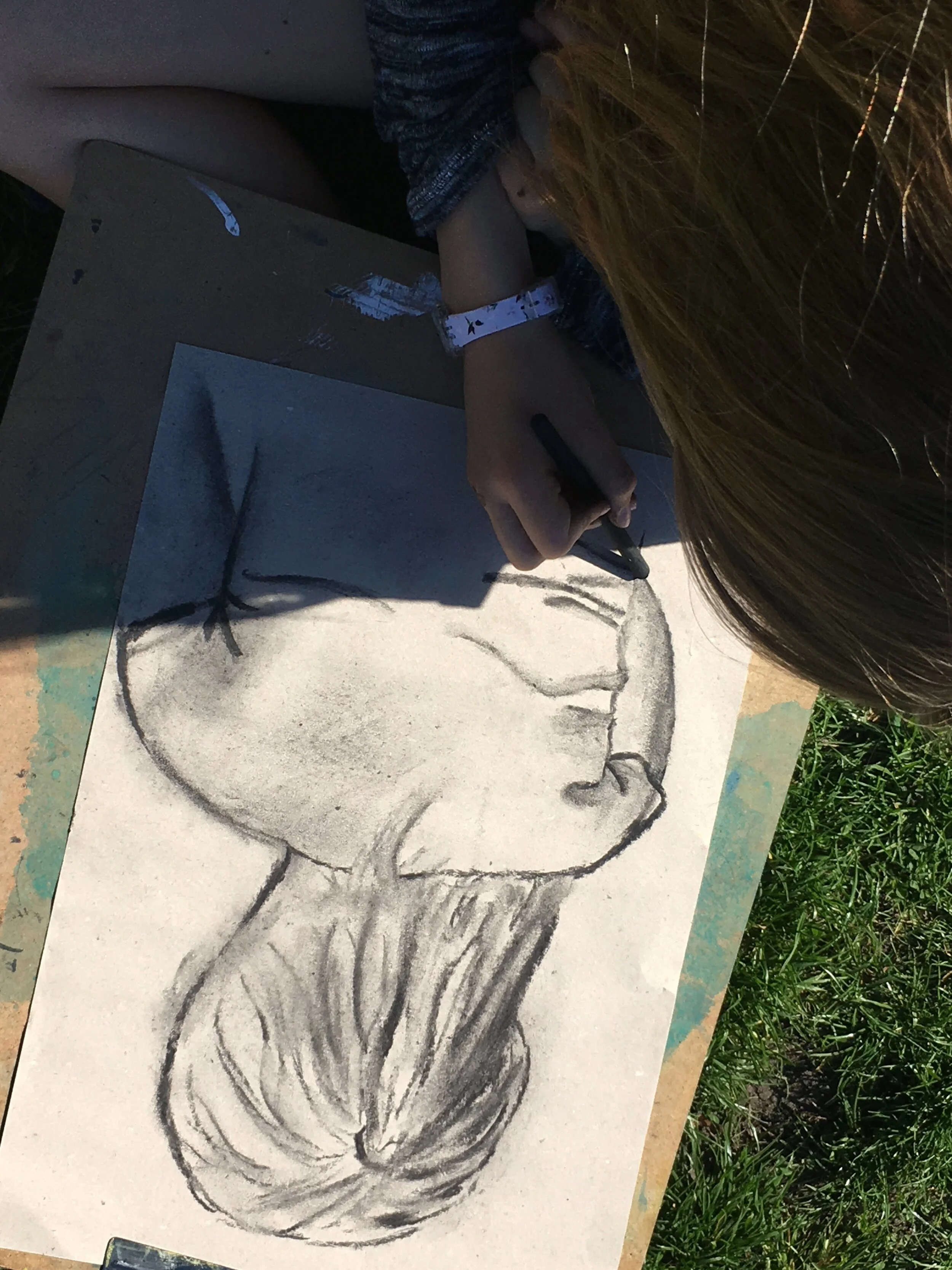 Billedskole, kultegning i Nørrebroparken