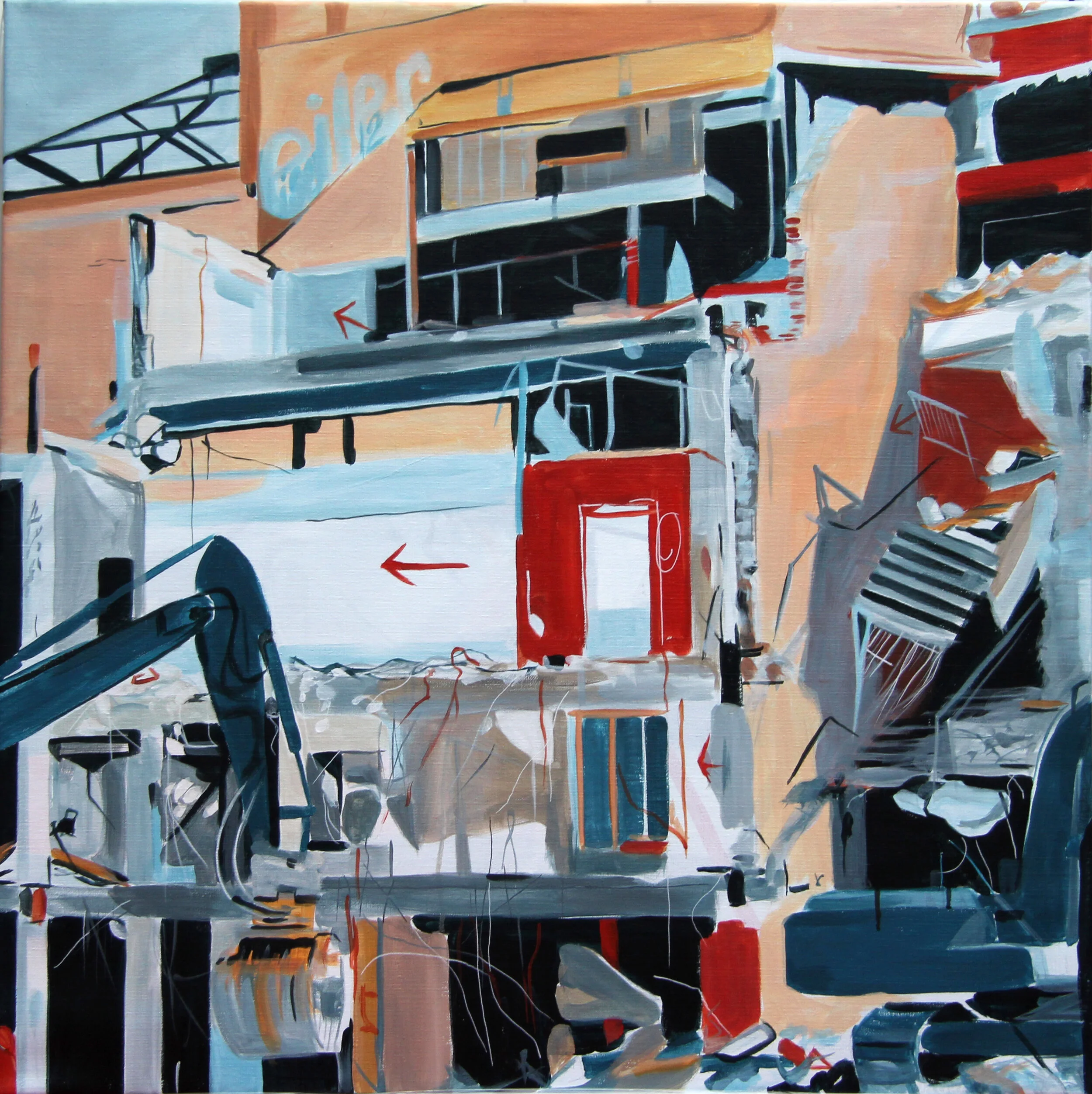 Scala udsnit, 2012,
akryl på lærred,
90 x 90 cm