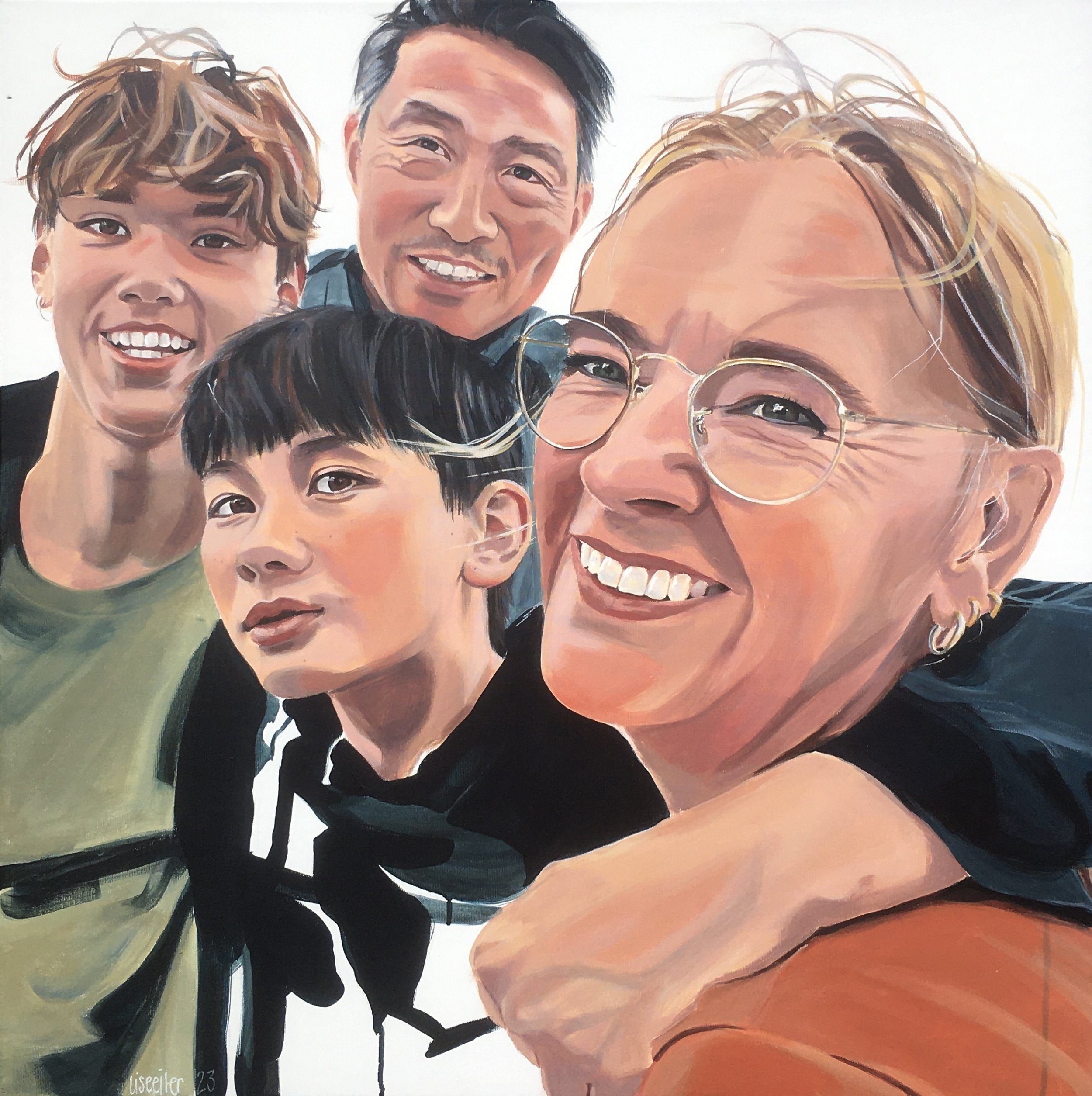 Familieportræt, 2023,
akryl på lærred, 80 x 80 cm