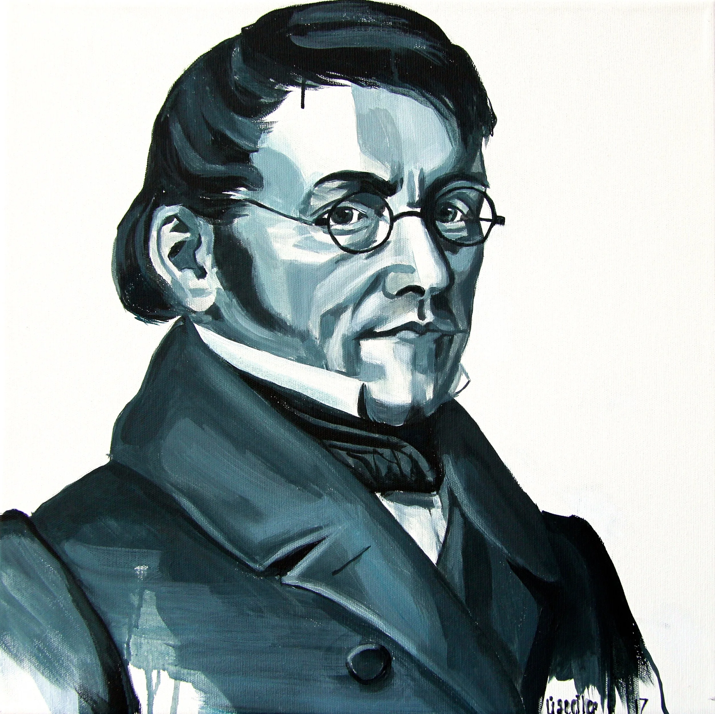 Steen Steensen Blicher, 2017,
akryl på lærred,
50 x 50 cm