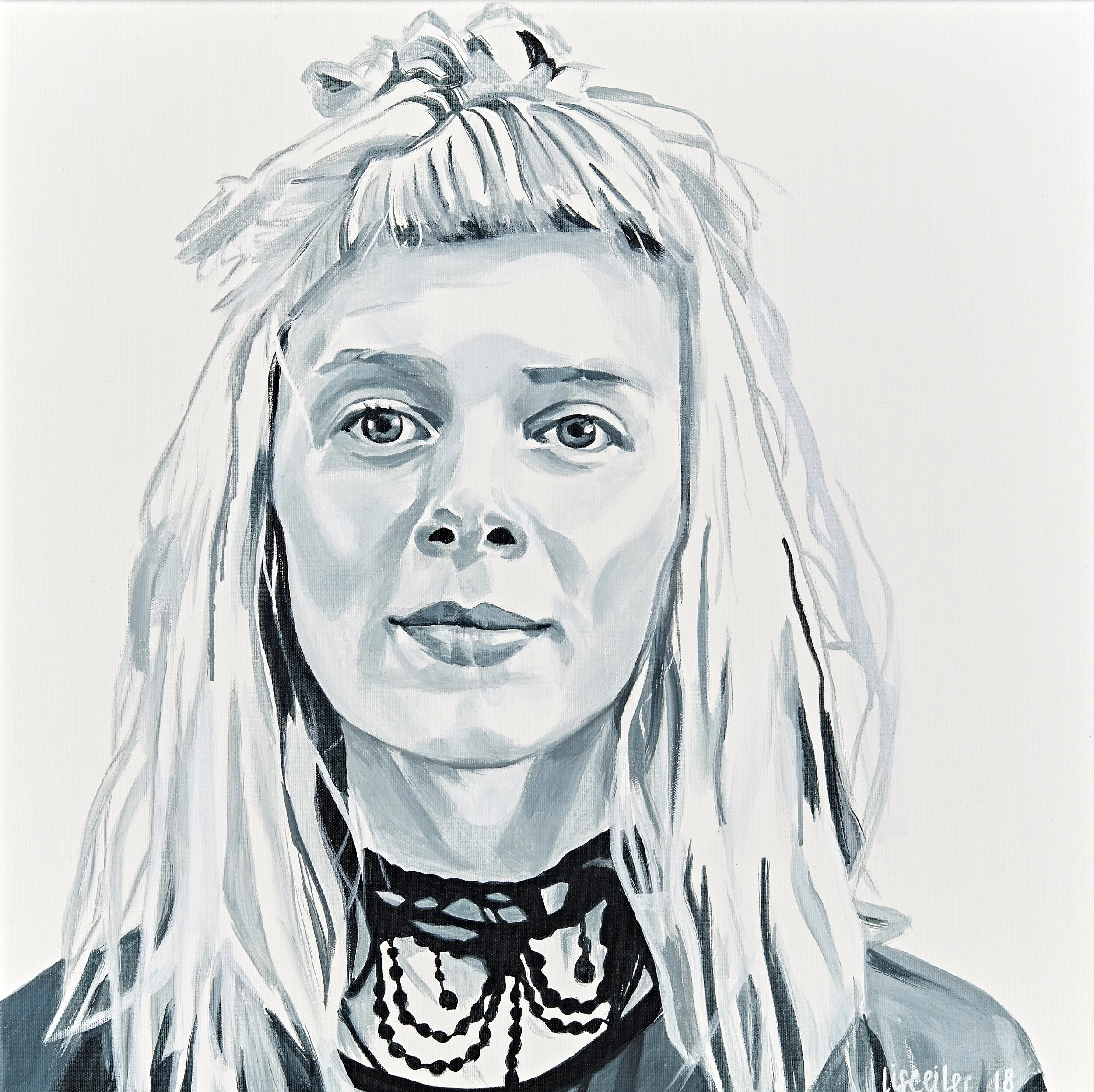 Aurora, 2018,
akryl på lærred,
60 x 60 cm