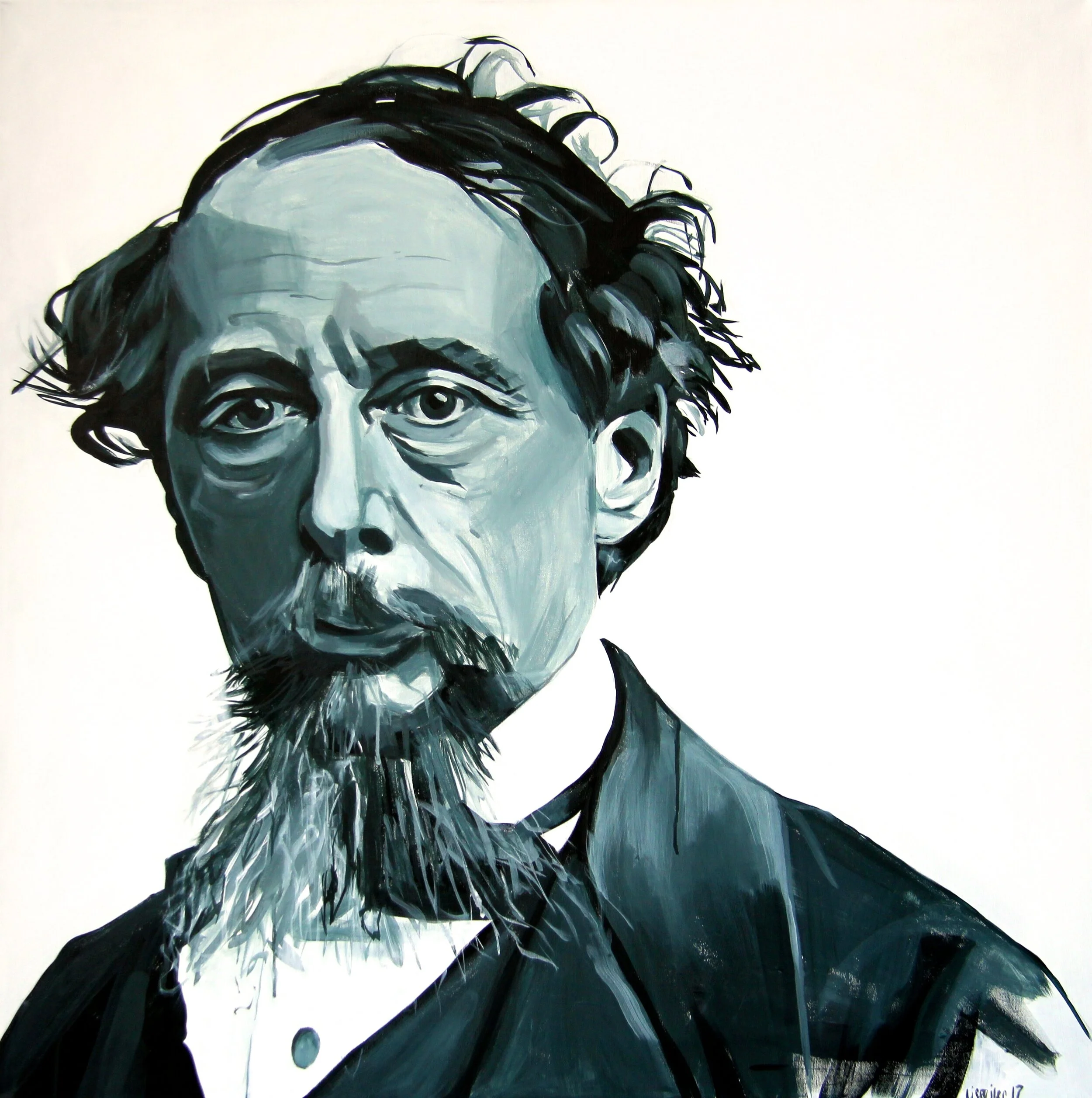 Charles Dickens, 2017,
akryl på lærred,
100 x 100 cm
