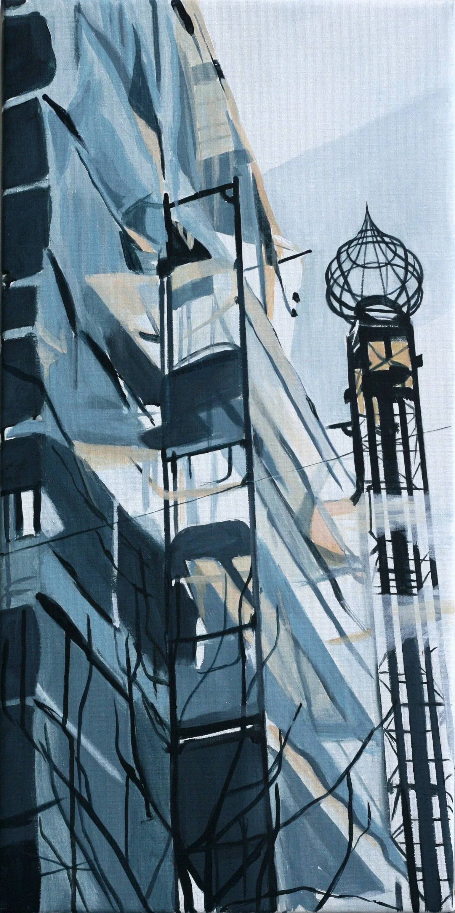 Tivolitårn,
akryl på lærred,
80 x 40 cm