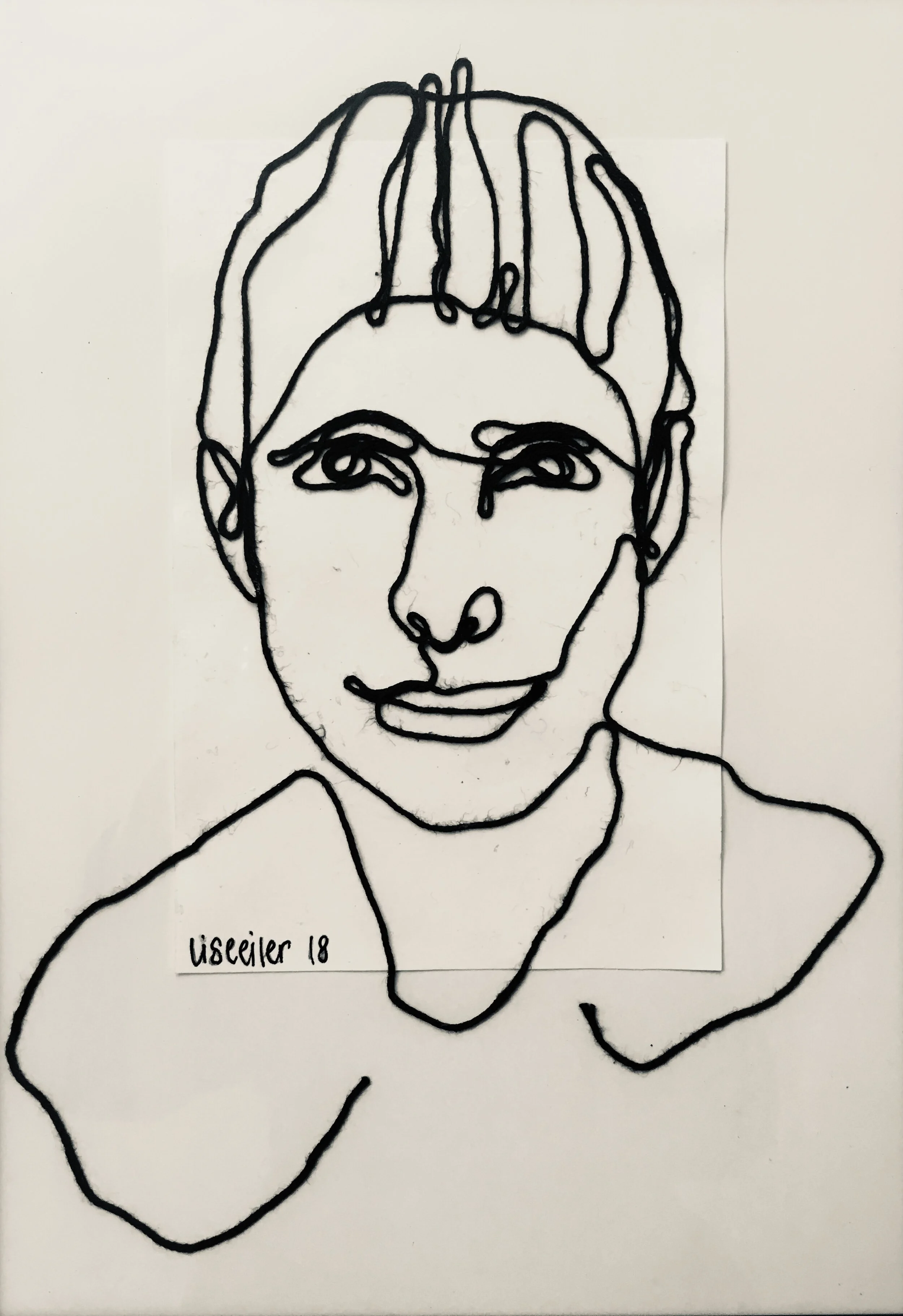 Liam, 2018,
snor på papir,
20 x 15 cm