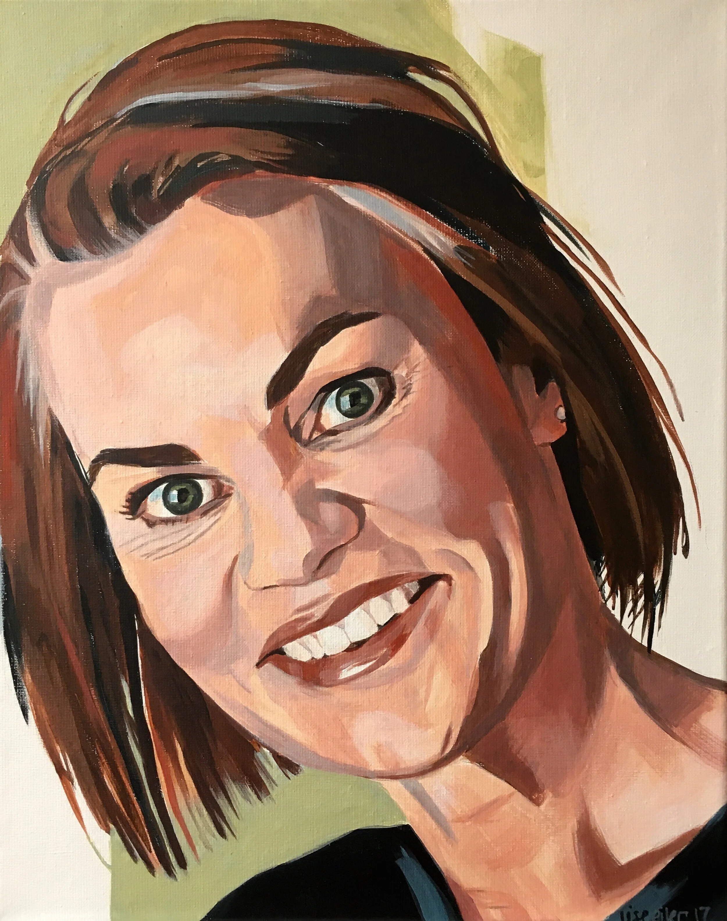 Sanne, 2017,
akryl på lærred,
50 x 40 cm