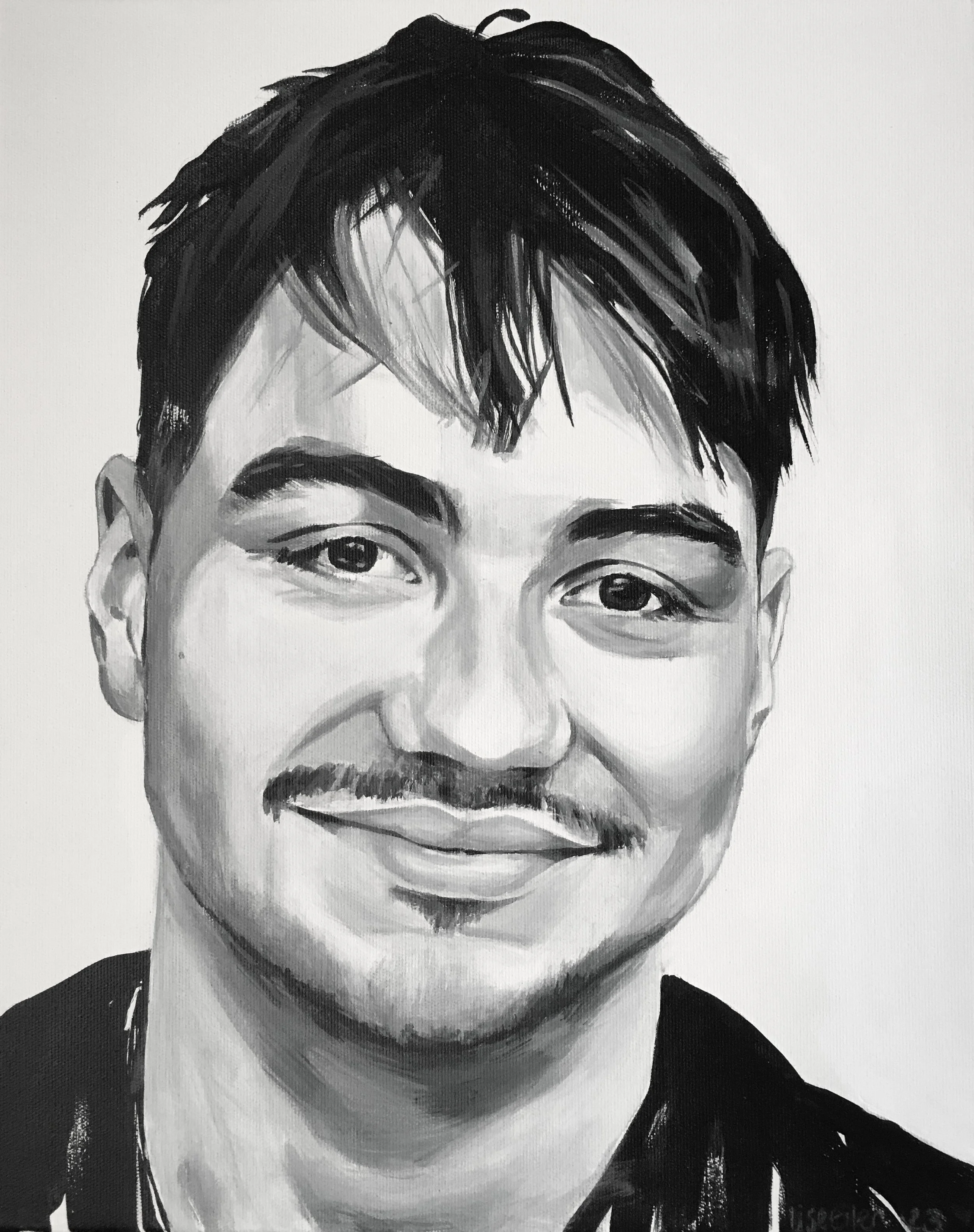 Malik, 2023,
akryl på lærred,
50 x 40 cm