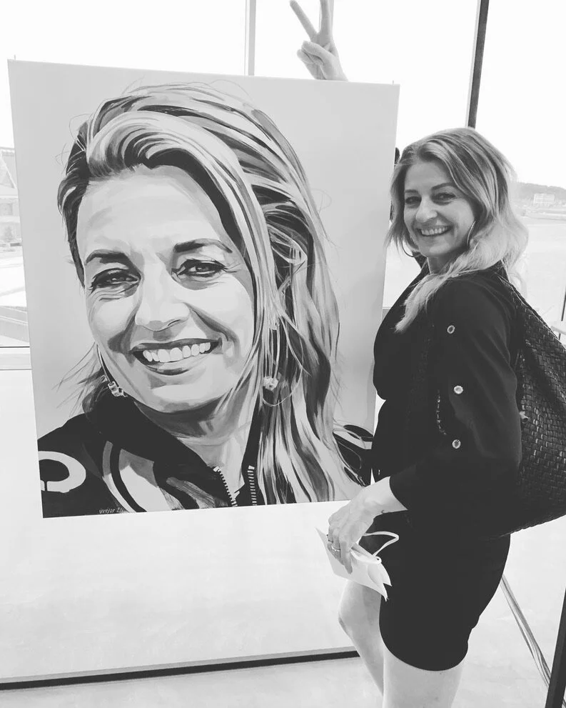 Sissel-Jo Gazan ved sit portræt