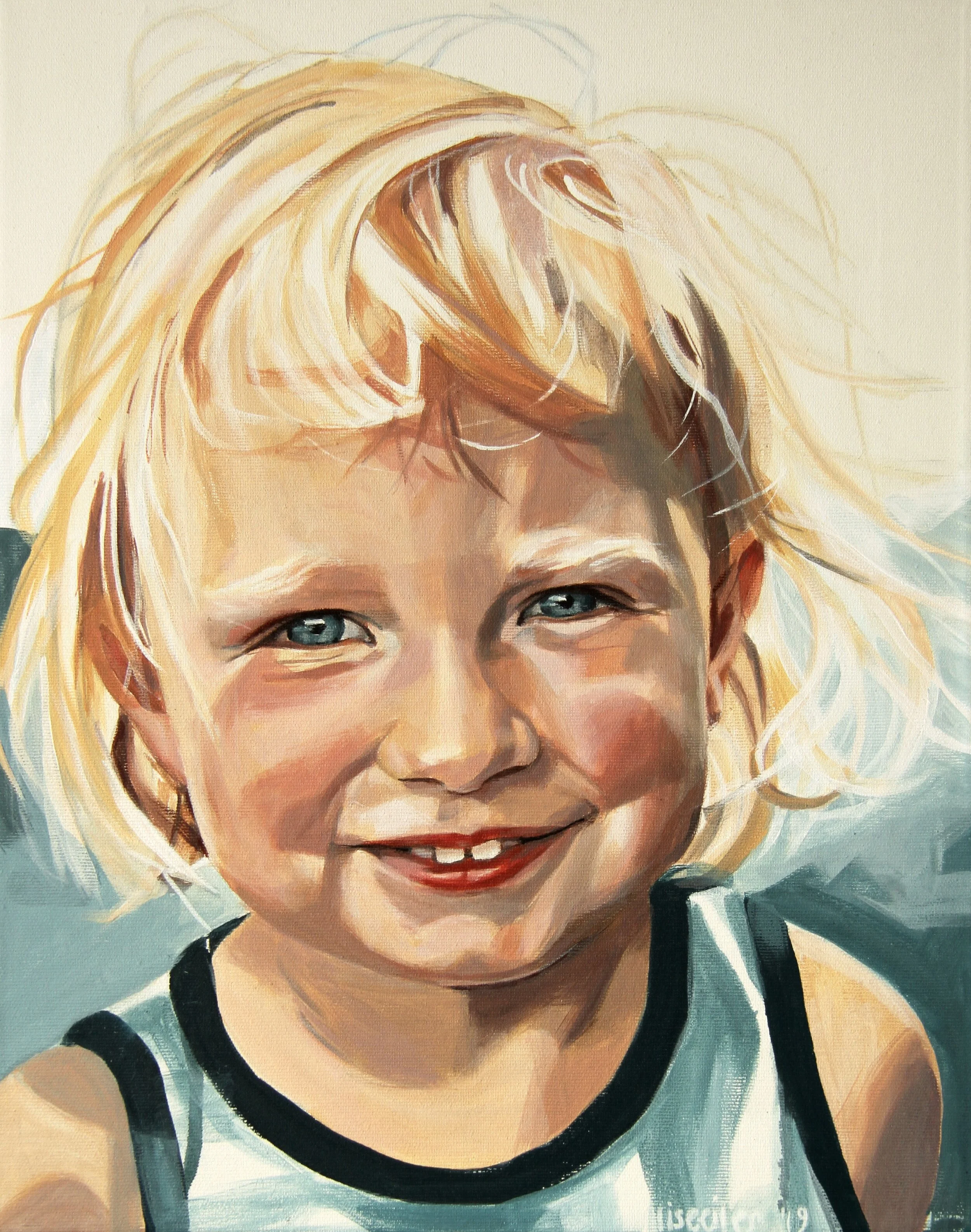 Sigrid, 2019,
akryl på lærred,
50 x 40 cm