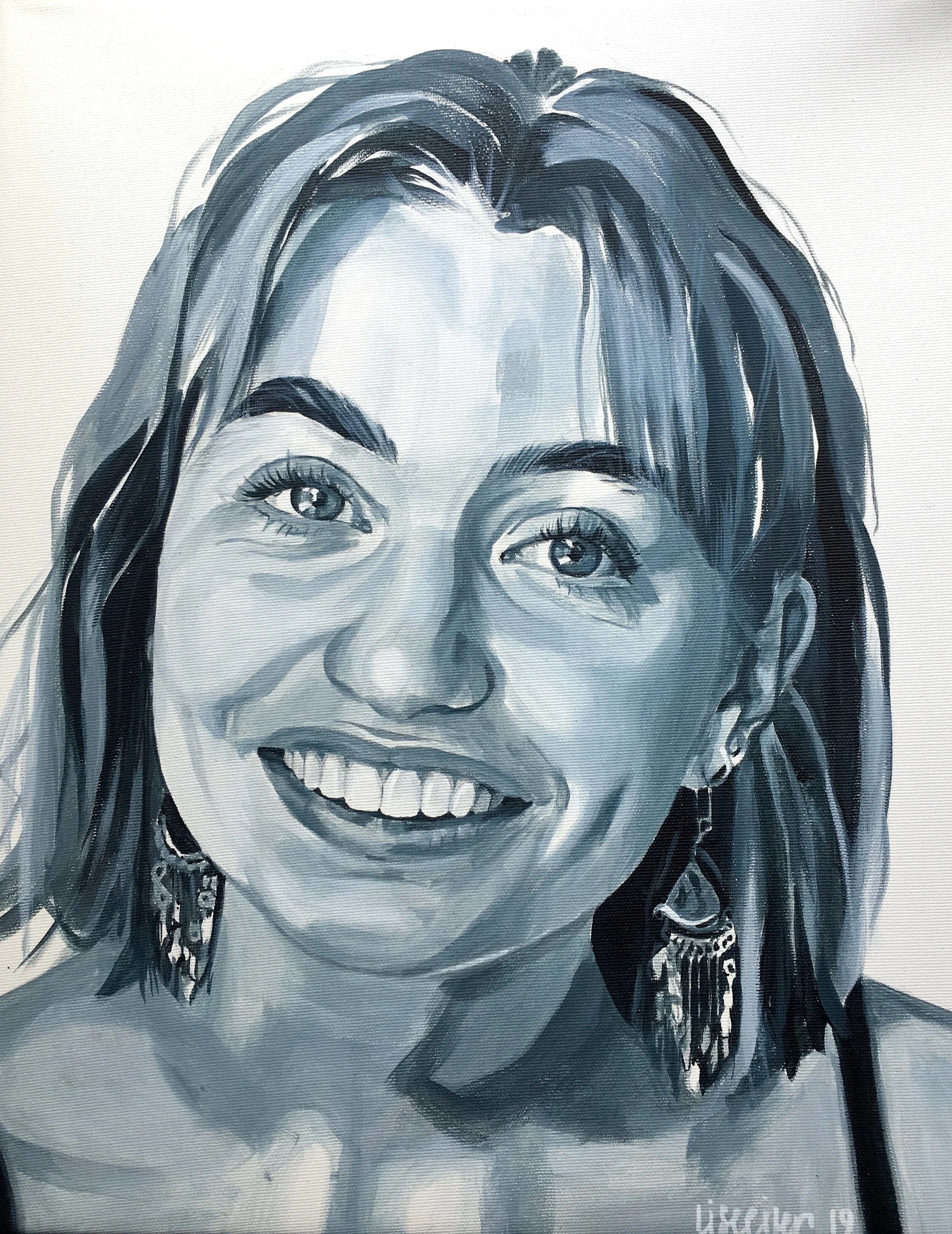 Ane, 2019,
akryl på lærred,
50 x 40 cm