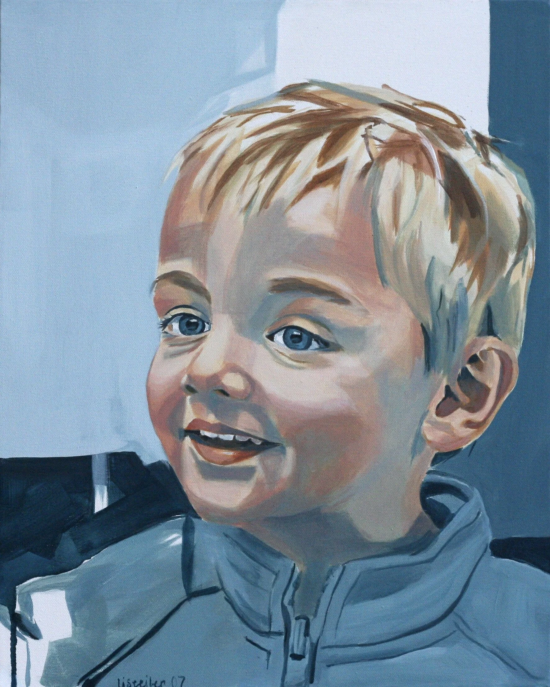 Simon, 2007,
akryl på lærred,
50 x 40 cm