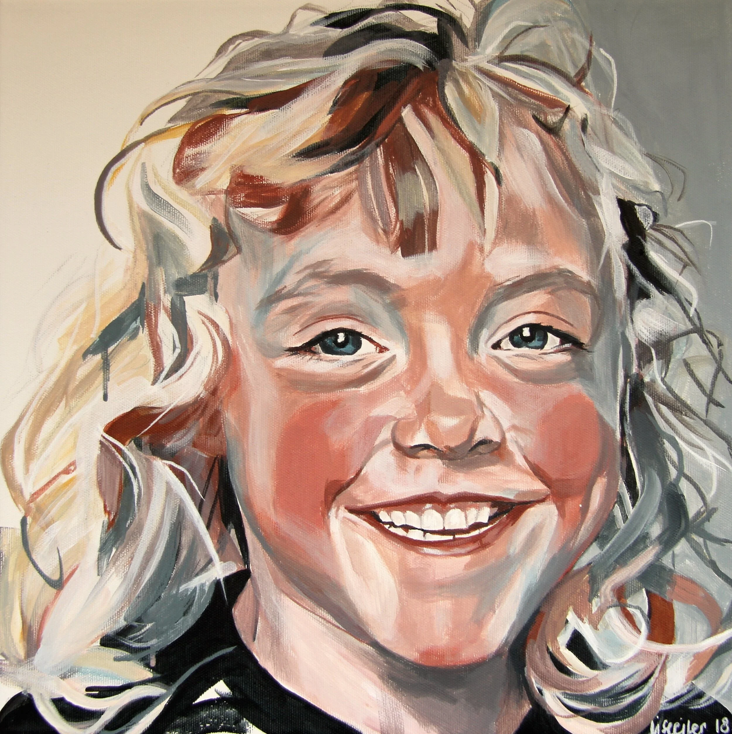 Livia, 2018,
akryl på lærred,
40 x 40 cm