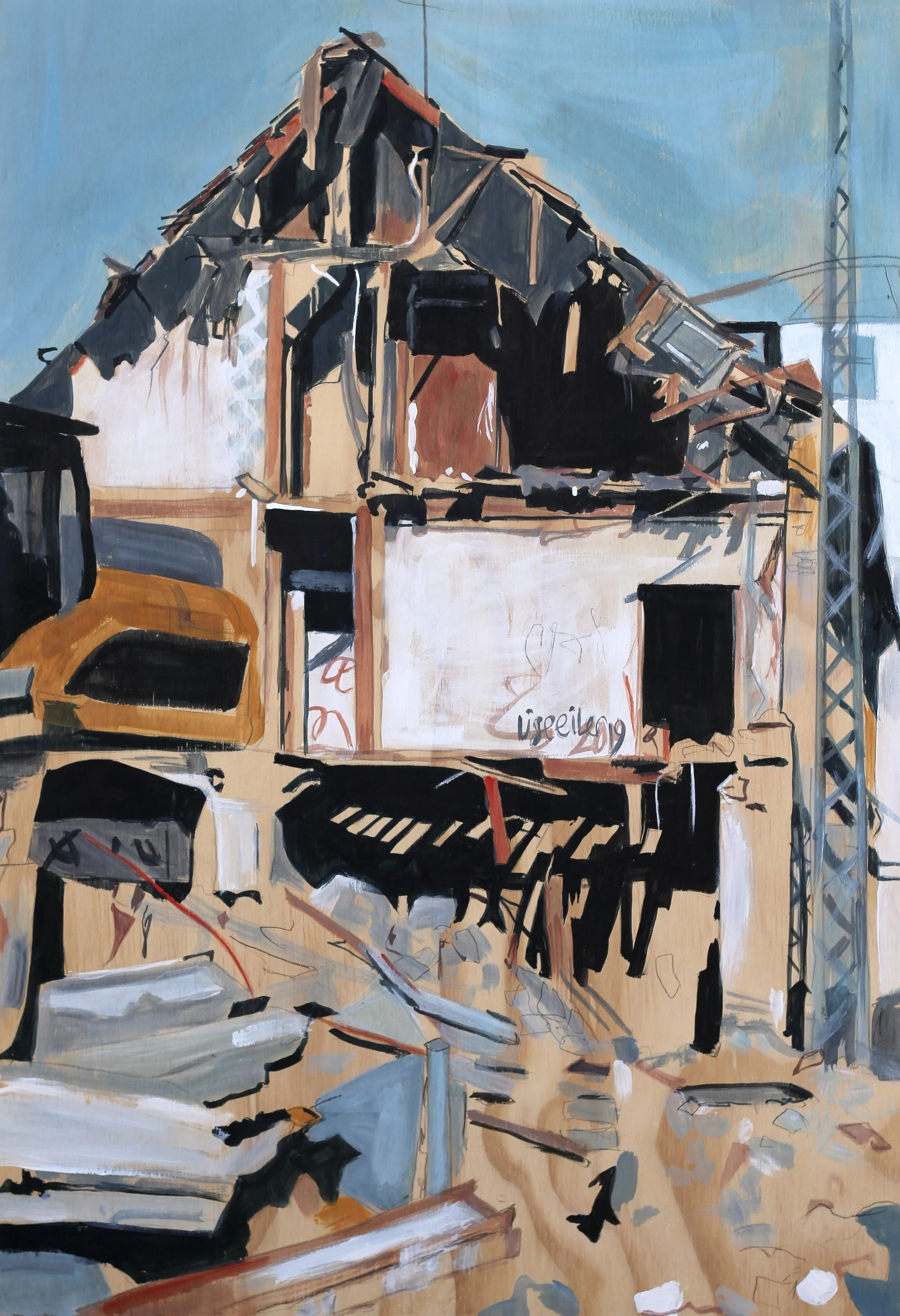 Enghavevej, 2019,
akryl på træ,
69 x 47,5 cm