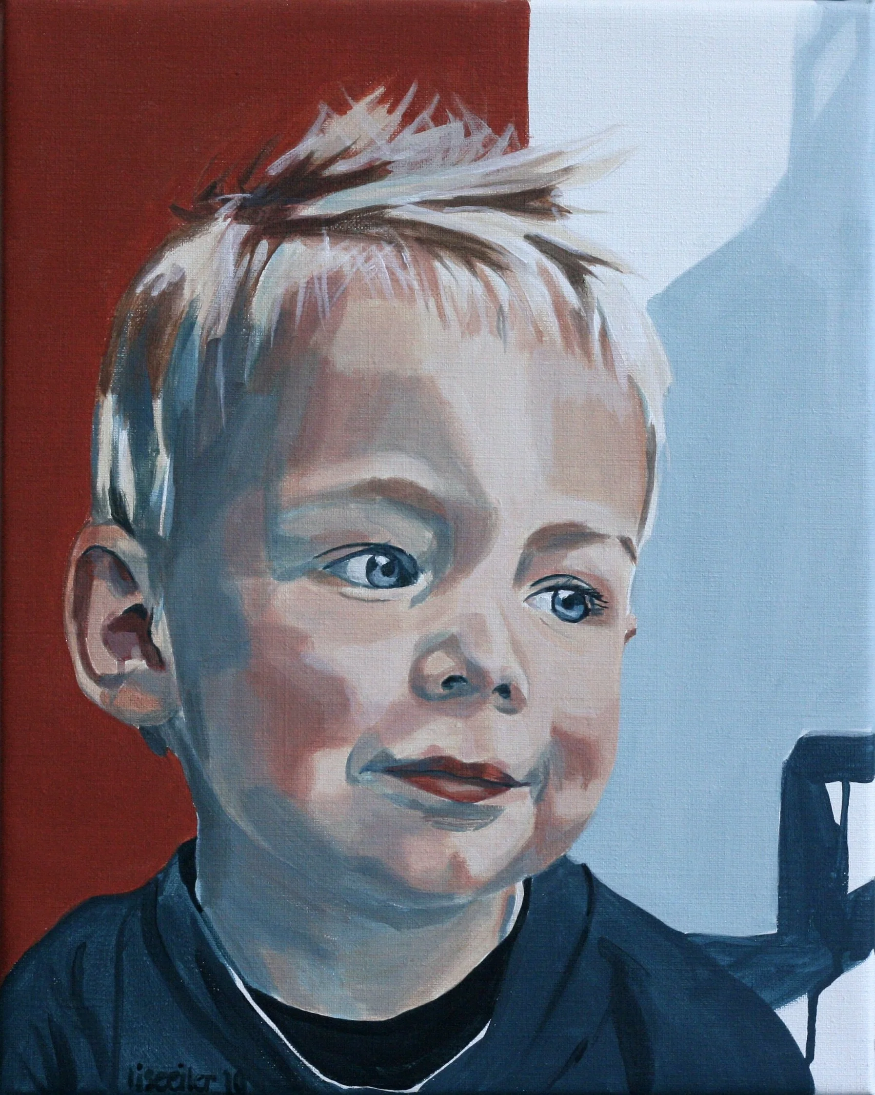 Mathias, 2010,
akryl på lærred,
50 x 40 cm