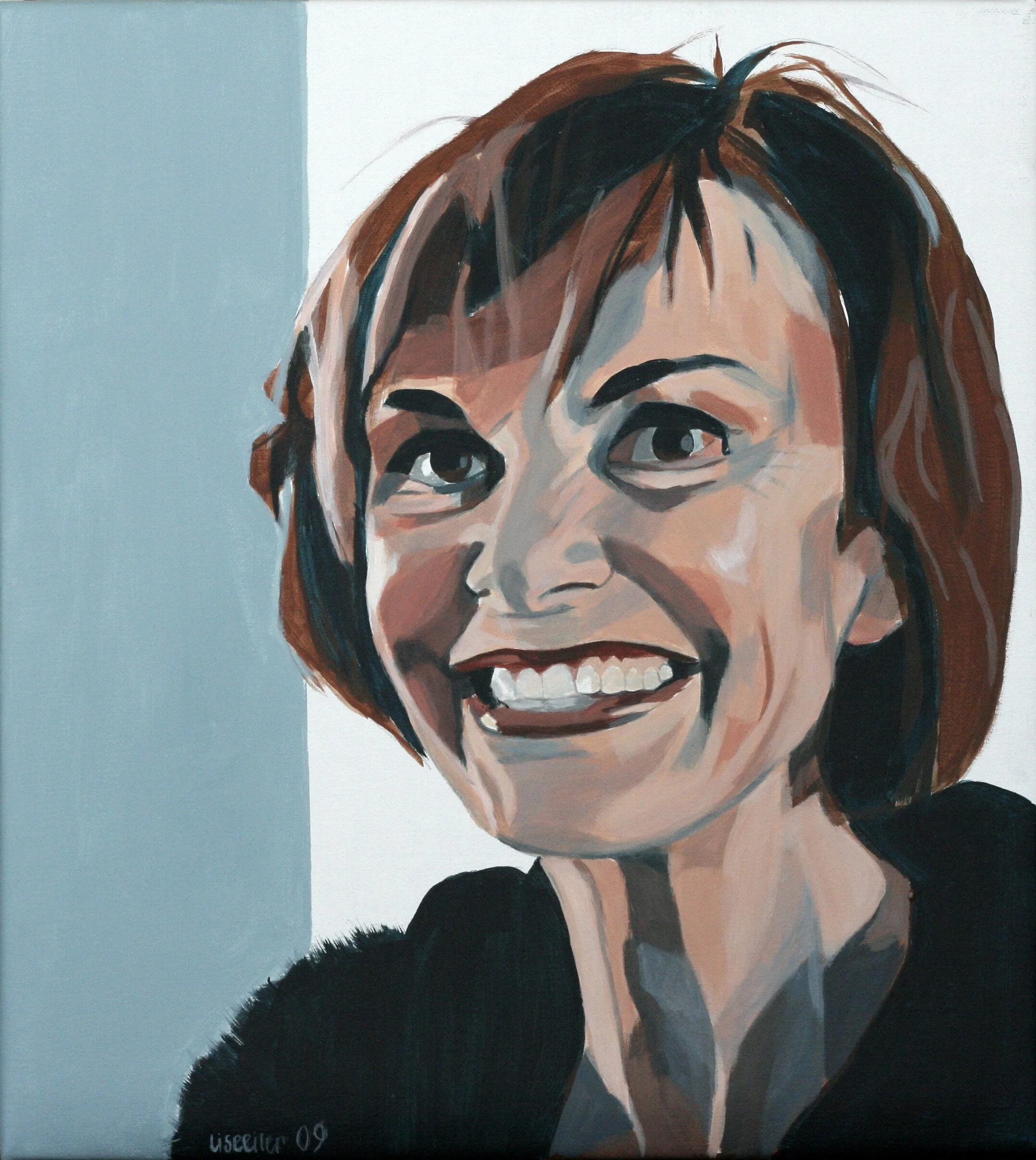 Lene, 2009,
akryl på lærred,
50 x 45 cm